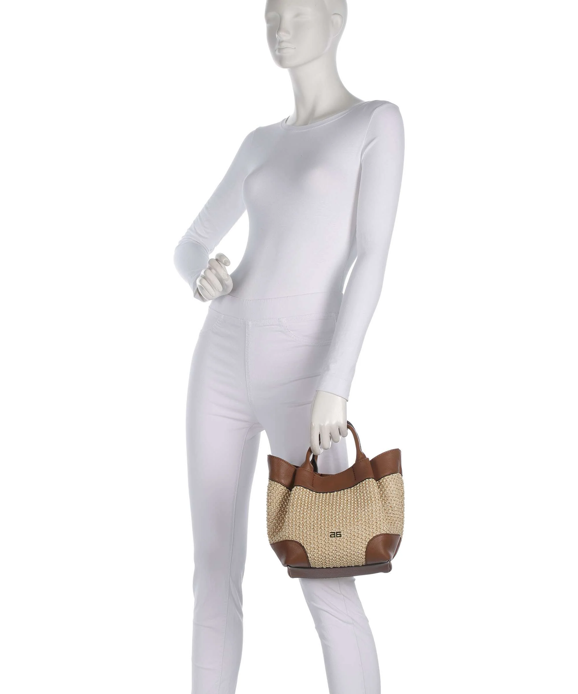 Abro Maglia Raffia Essential Small Sac à main natural/nut - Image 3