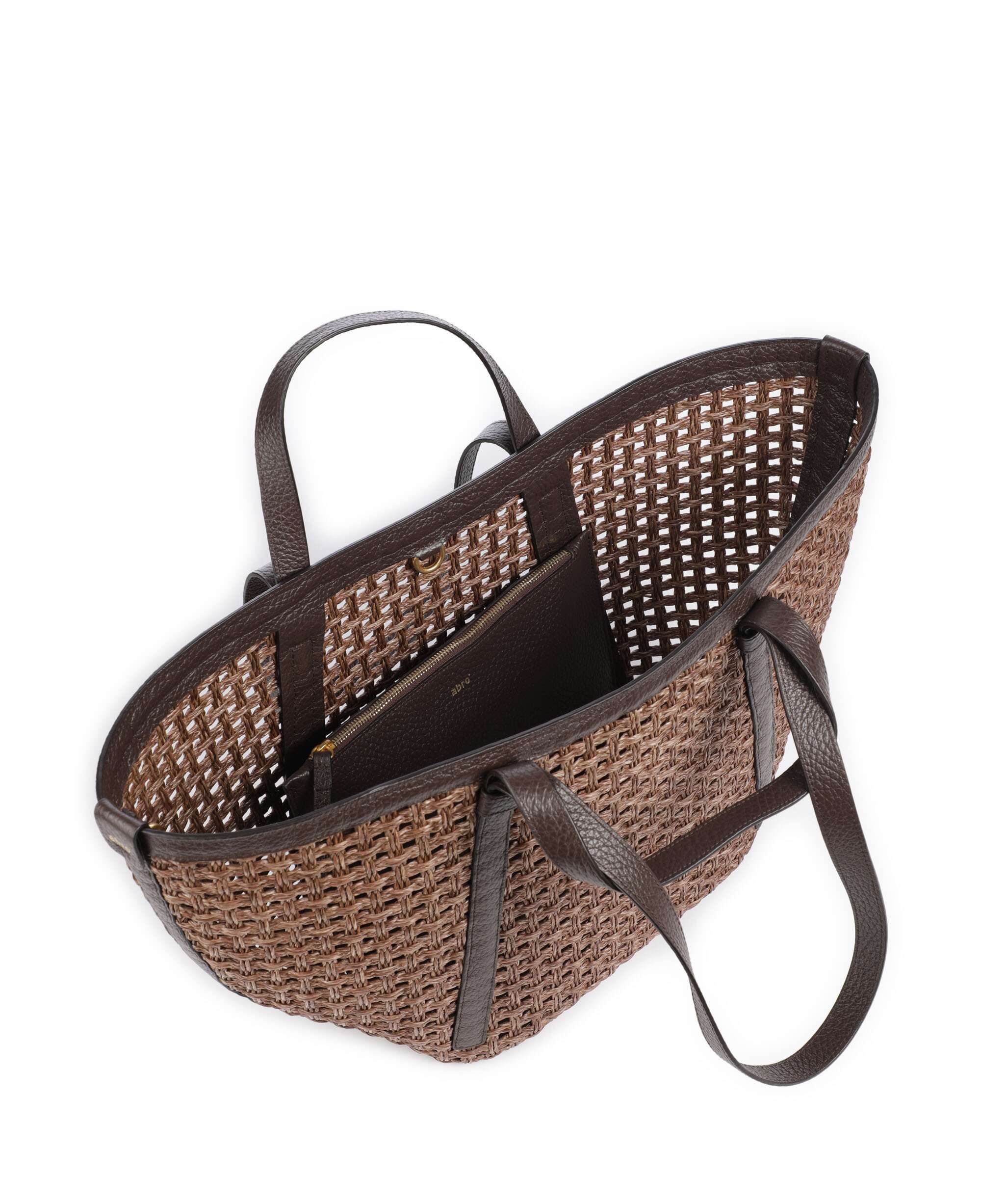 Abro Raffia Cordino Cosmo Large Cabas caramel/cognac - Image 6