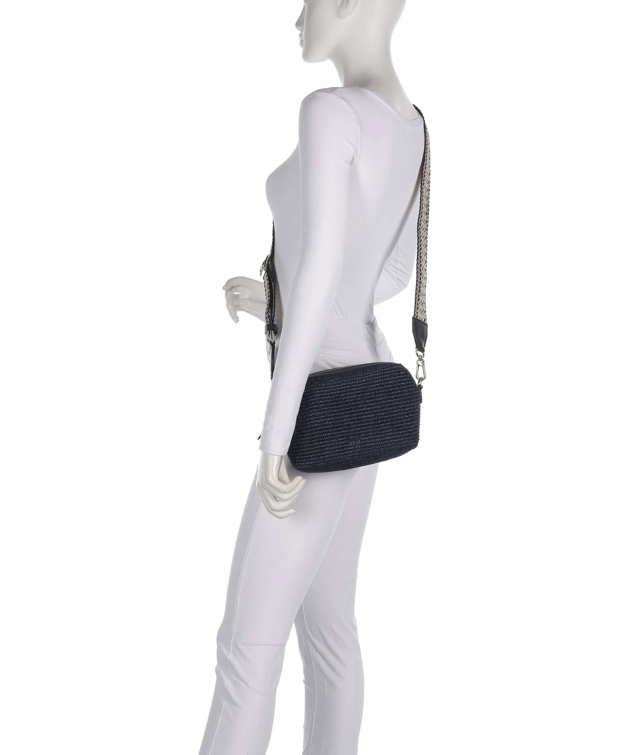Abro Raffia Kaia Sac bandoulière navy - Image 3