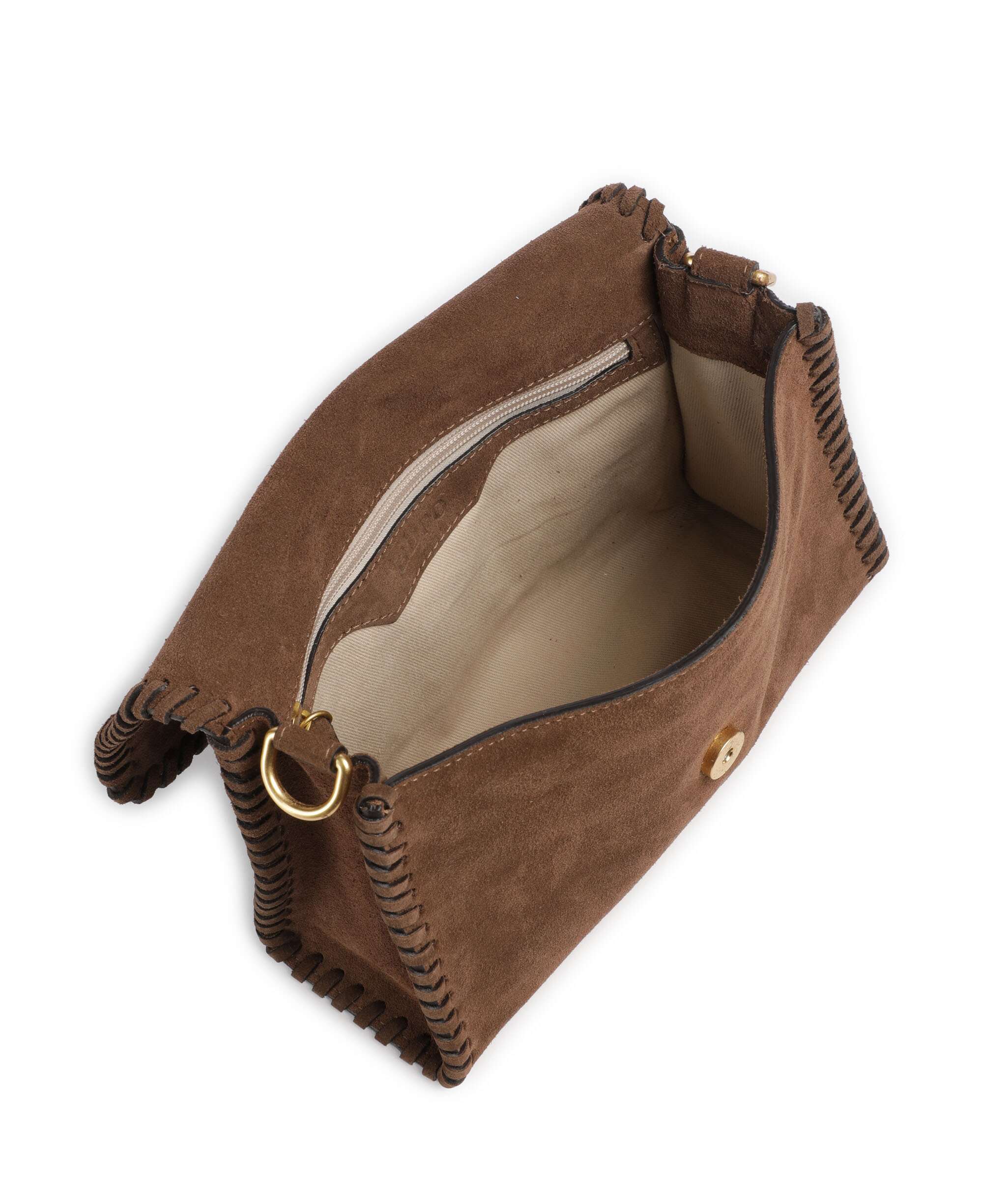 Abro Suede Temi Stitch Sac porté épaule wood - Image 6