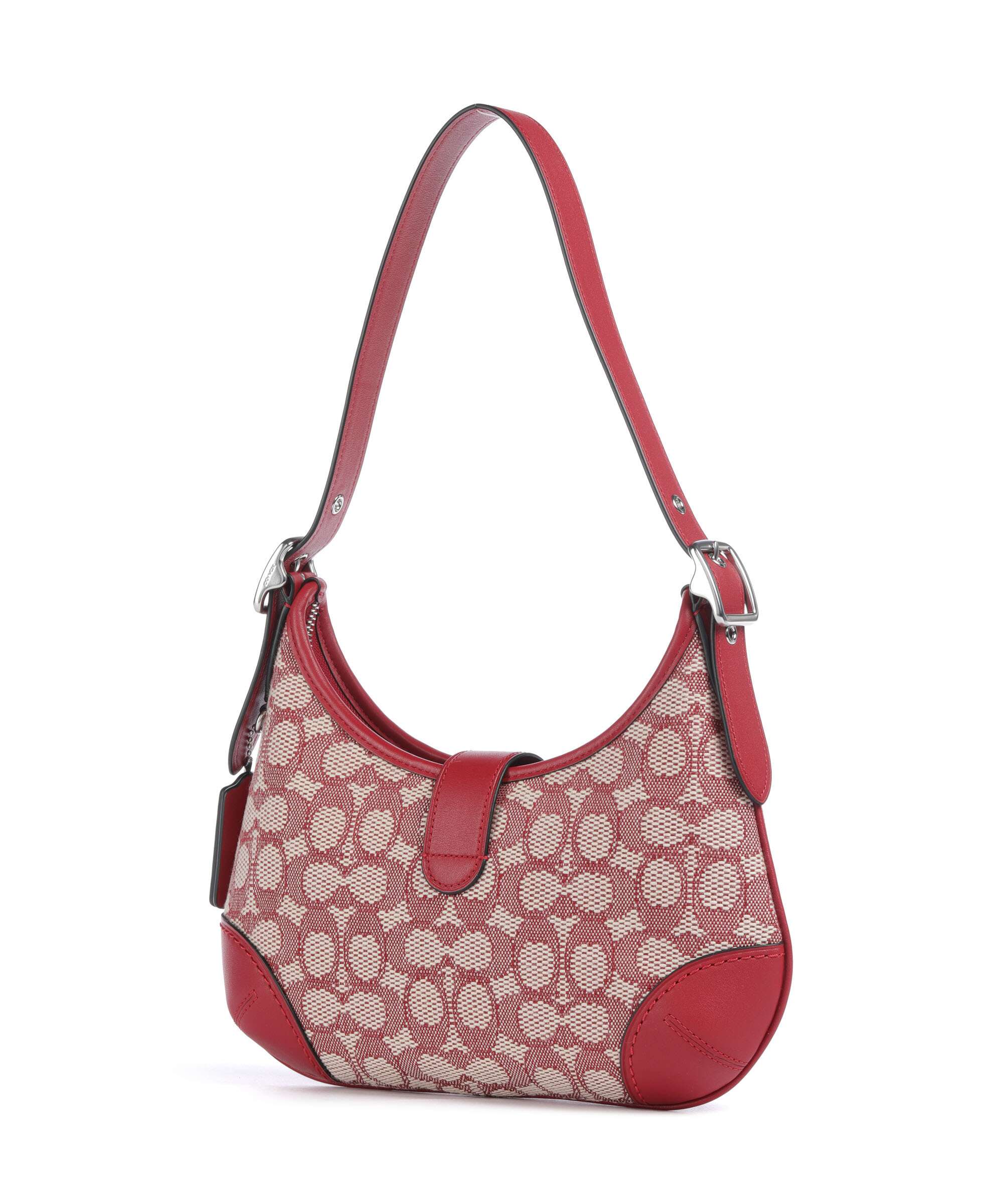 Coach Hamptons Signature Jacquard Sac porté épaule ruby/ivory - Image 2