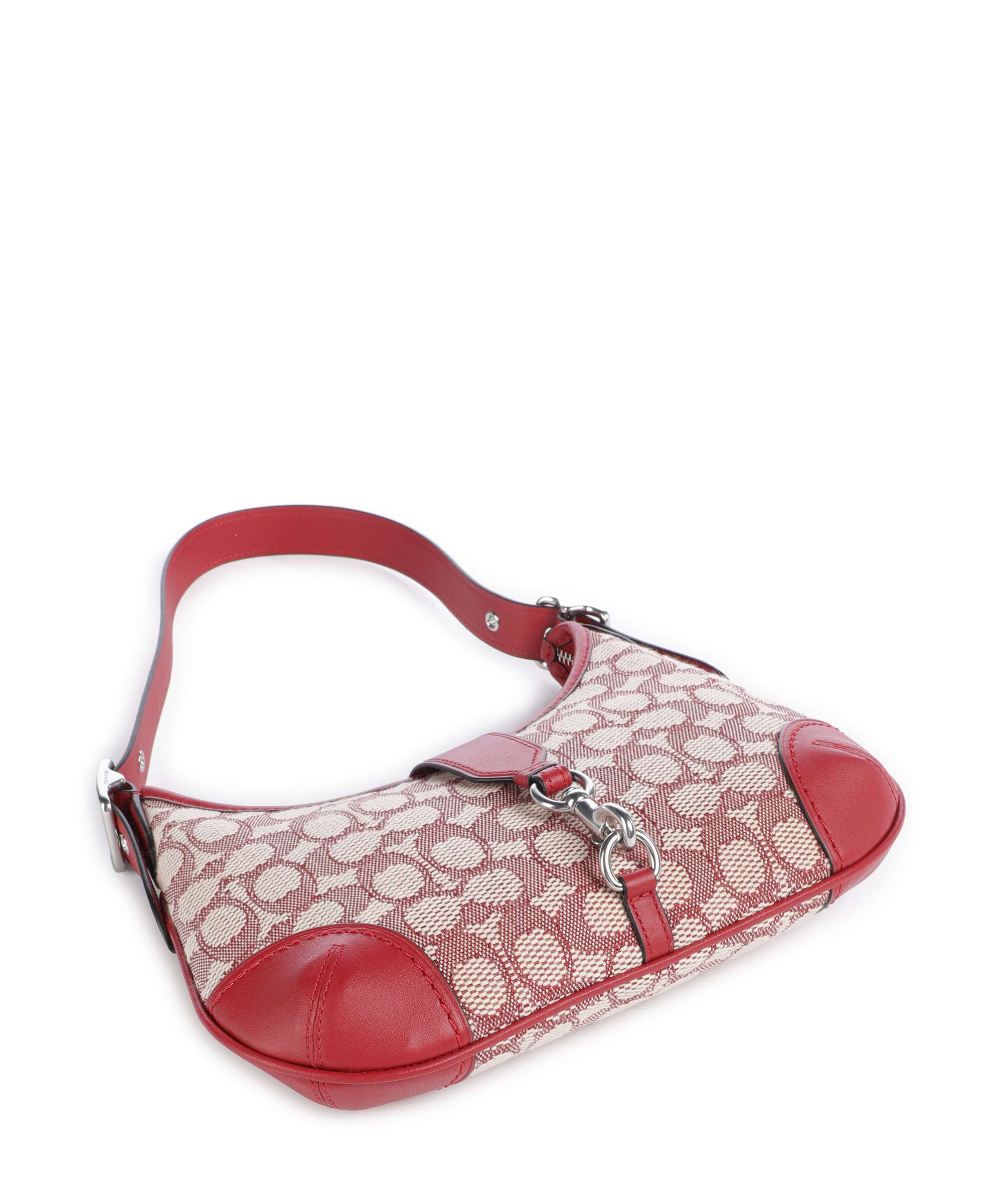 Coach Hamptons Signature Jacquard Sac porté épaule ruby/ivory - Image 5