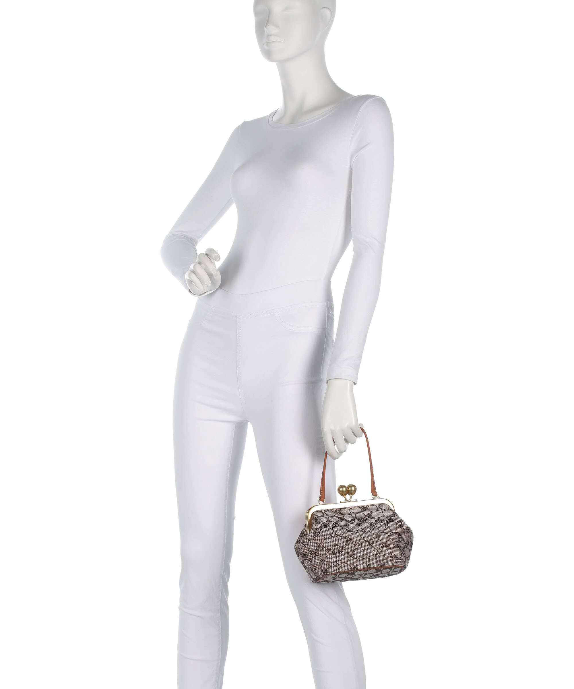 Coach Kisslock Frame Crystal Signature Jacquard Sac à main burnished amber - Image 3