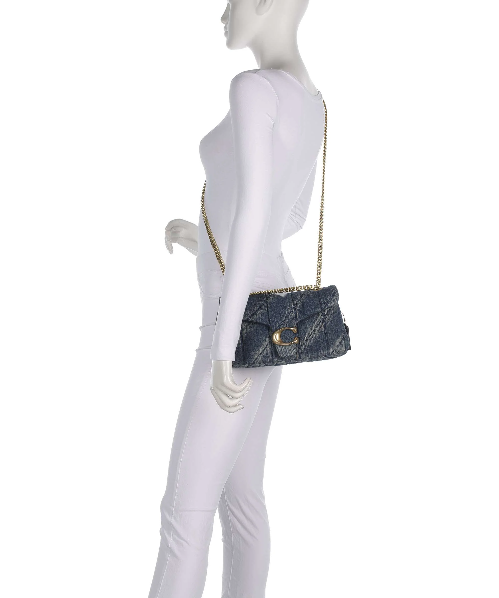 Coach Tabby Soft Quilted Loved Denim 26 Sac porté épaule dark indigo - Image 4