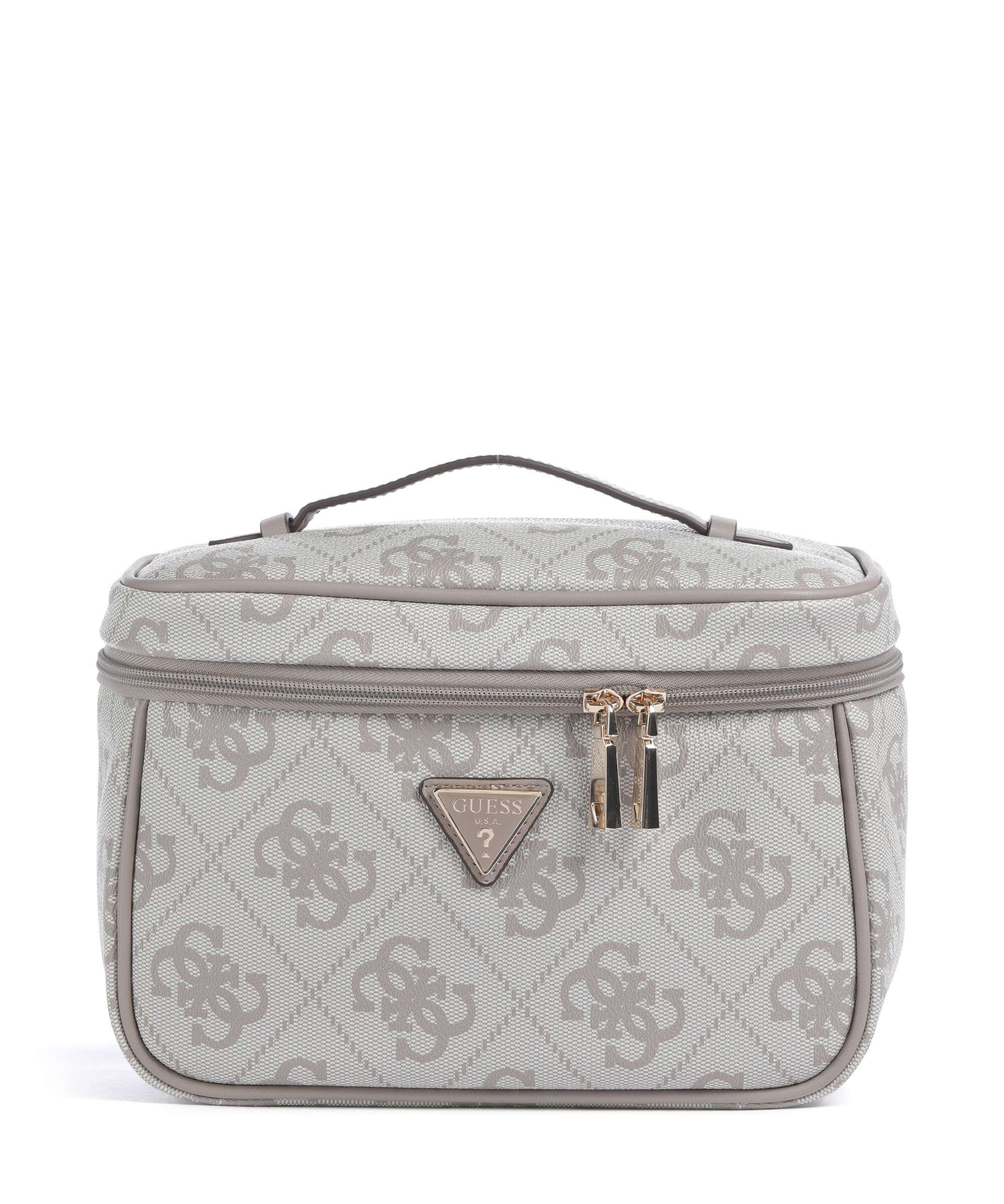 Guess Berta 4G Logo Trousse de toilette dark taupe logo