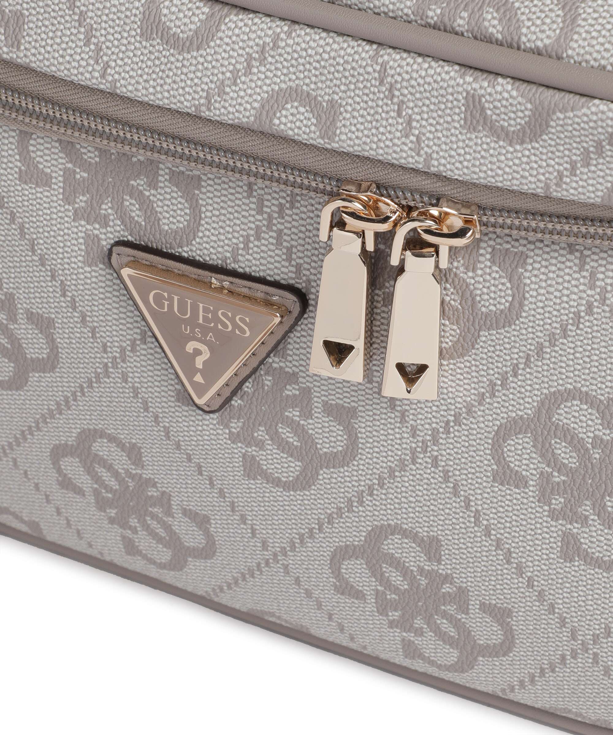 Guess Berta 4G Logo Trousse de toilette dark taupe logo - Image 3