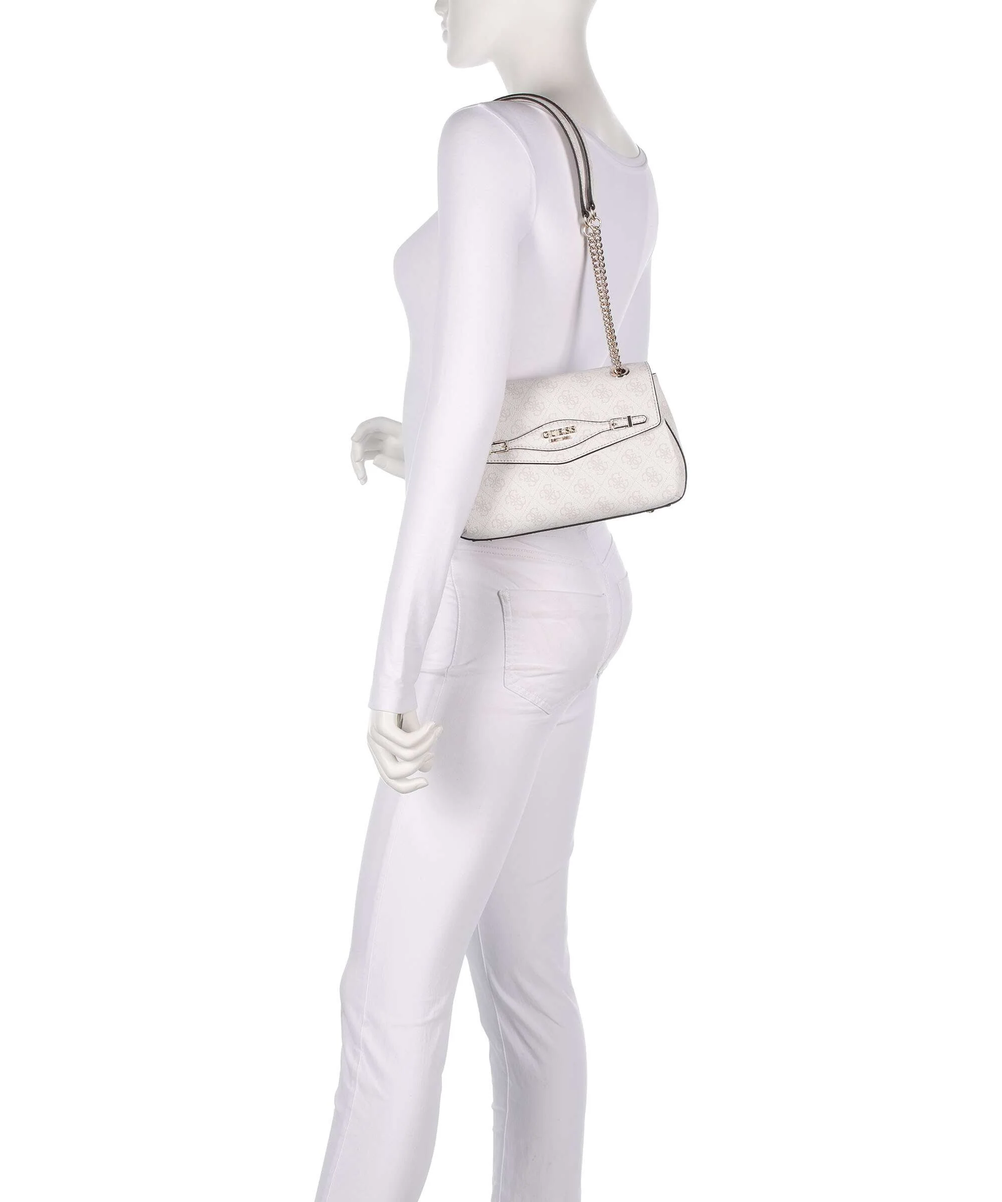 Guess Katya 4G Logo Sac porté épaule white logo - Image 3