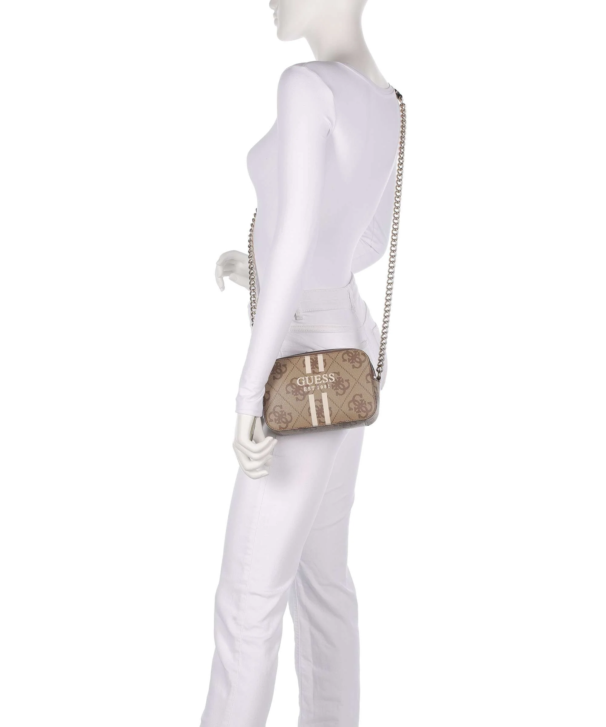 Guess Noelle 4G Logo Sac bandoulière latte logo - Image 3