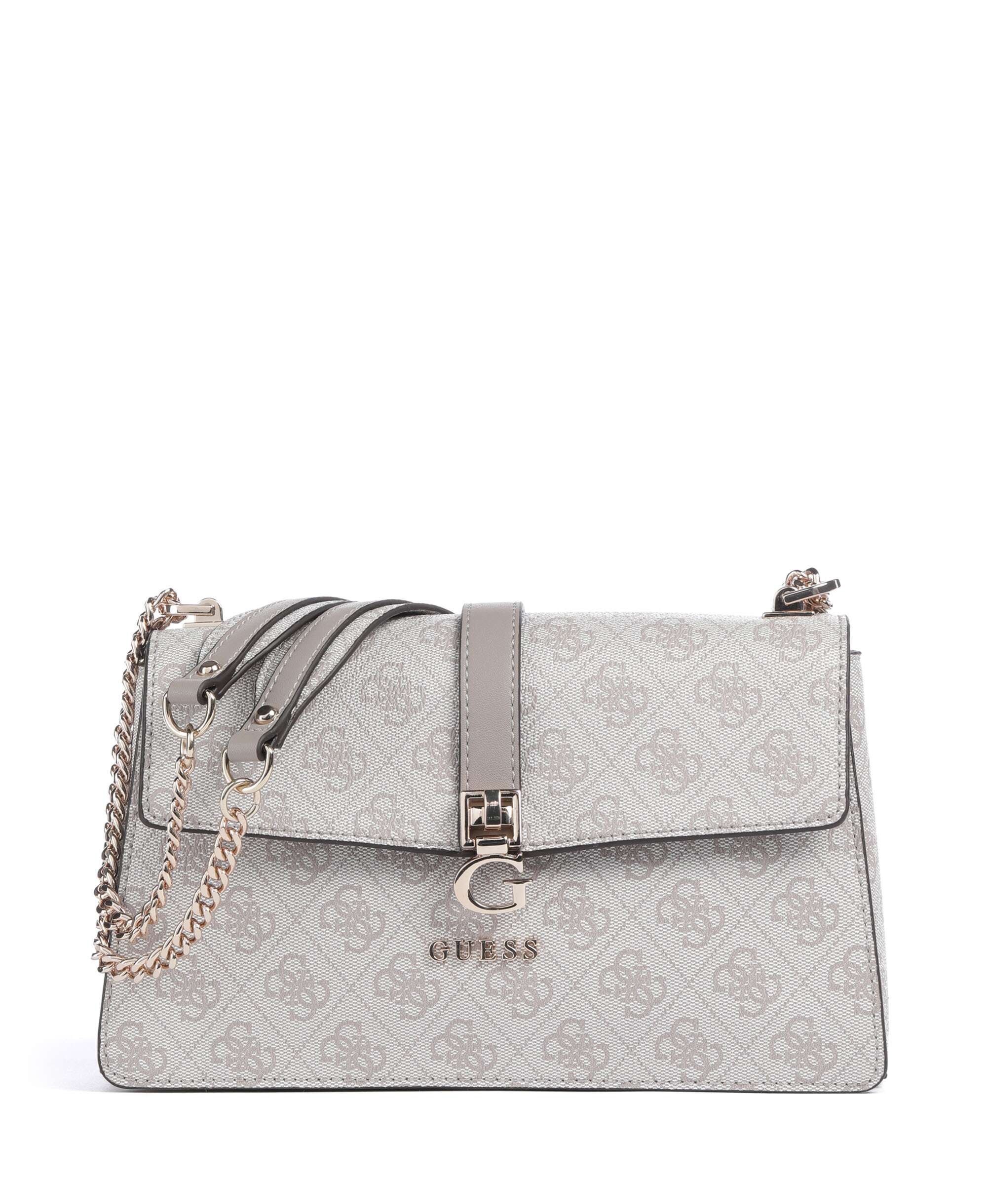 Guess Zamira Sac porté épaule dark taupe logo