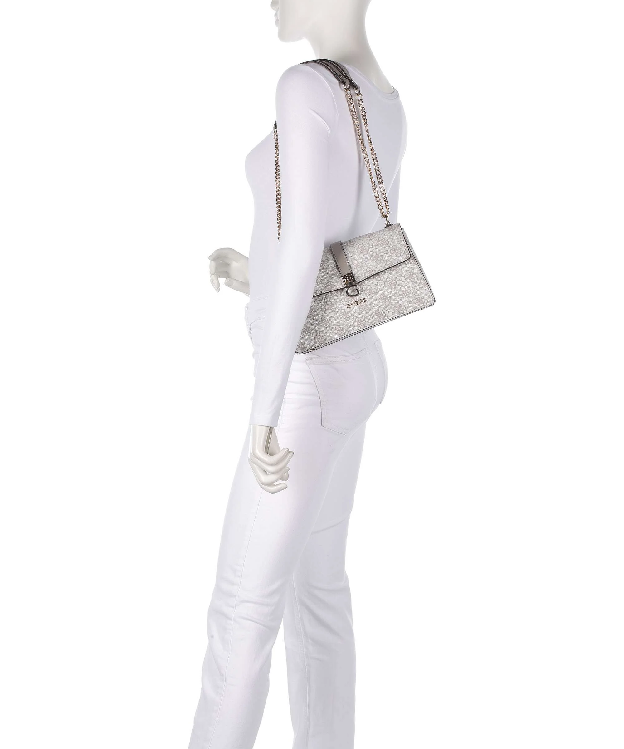 Guess Zamira Sac porté épaule dark taupe logo - Image 3