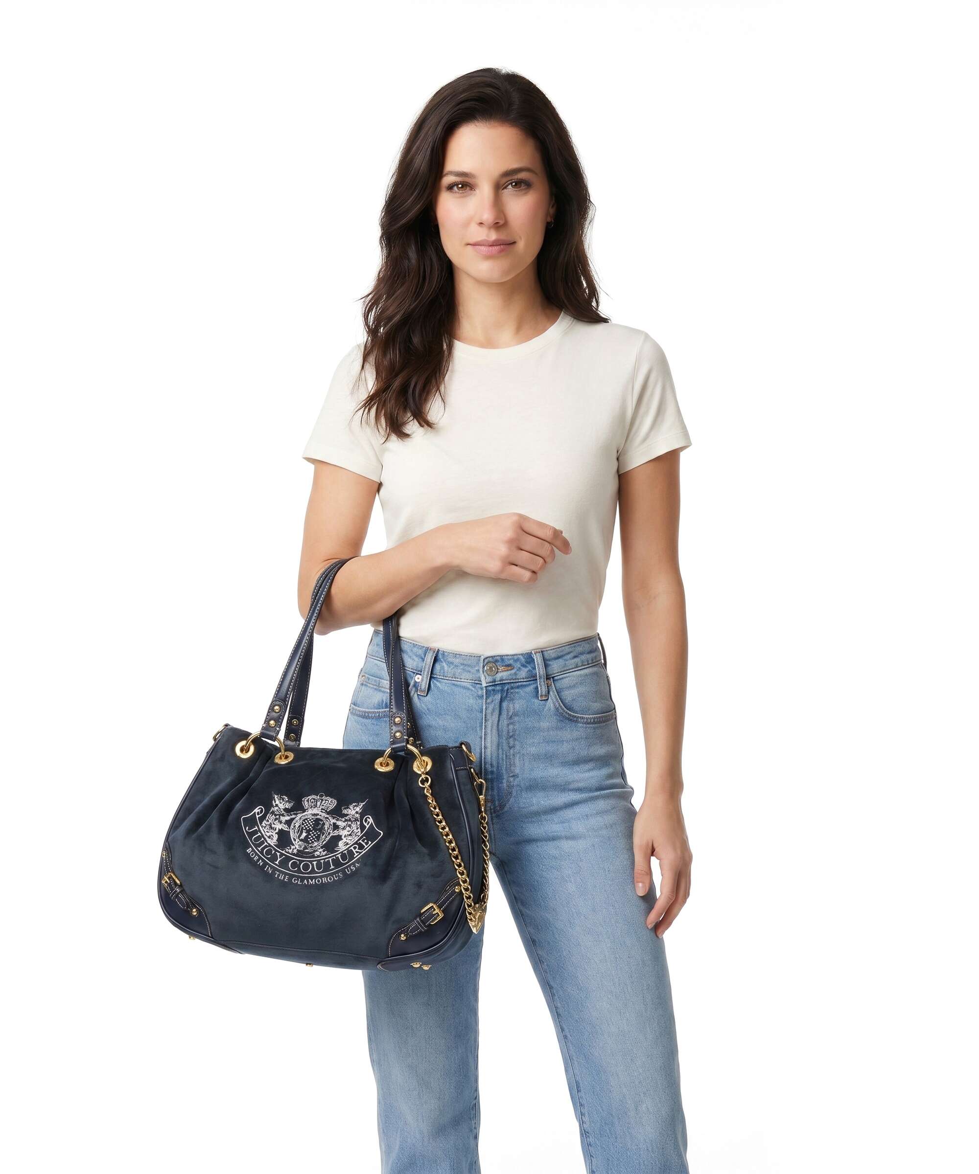 Juicy Couture Twig Narrative Velvet M Sac fourre-tout blue depths - Image 3