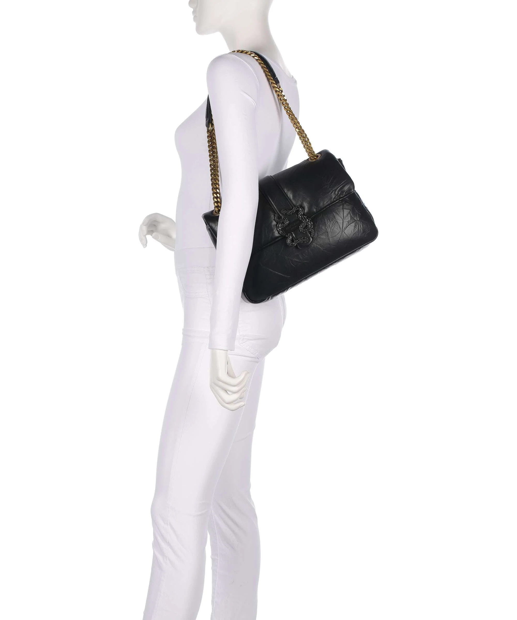 Just Cavalli Iconic Snakes Puffy Sac porté épaule black - Image 3