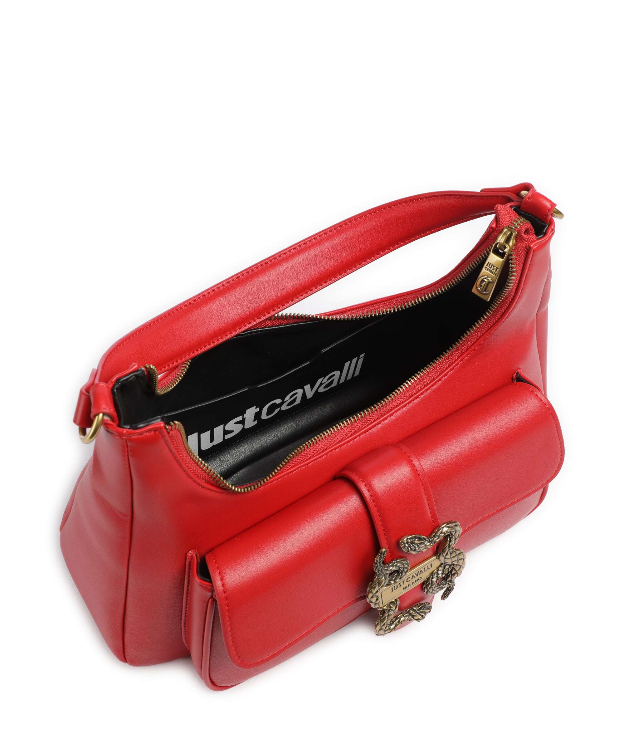 Just Cavalli Iconic Snakes Sac porté épaule tango red - Image 7