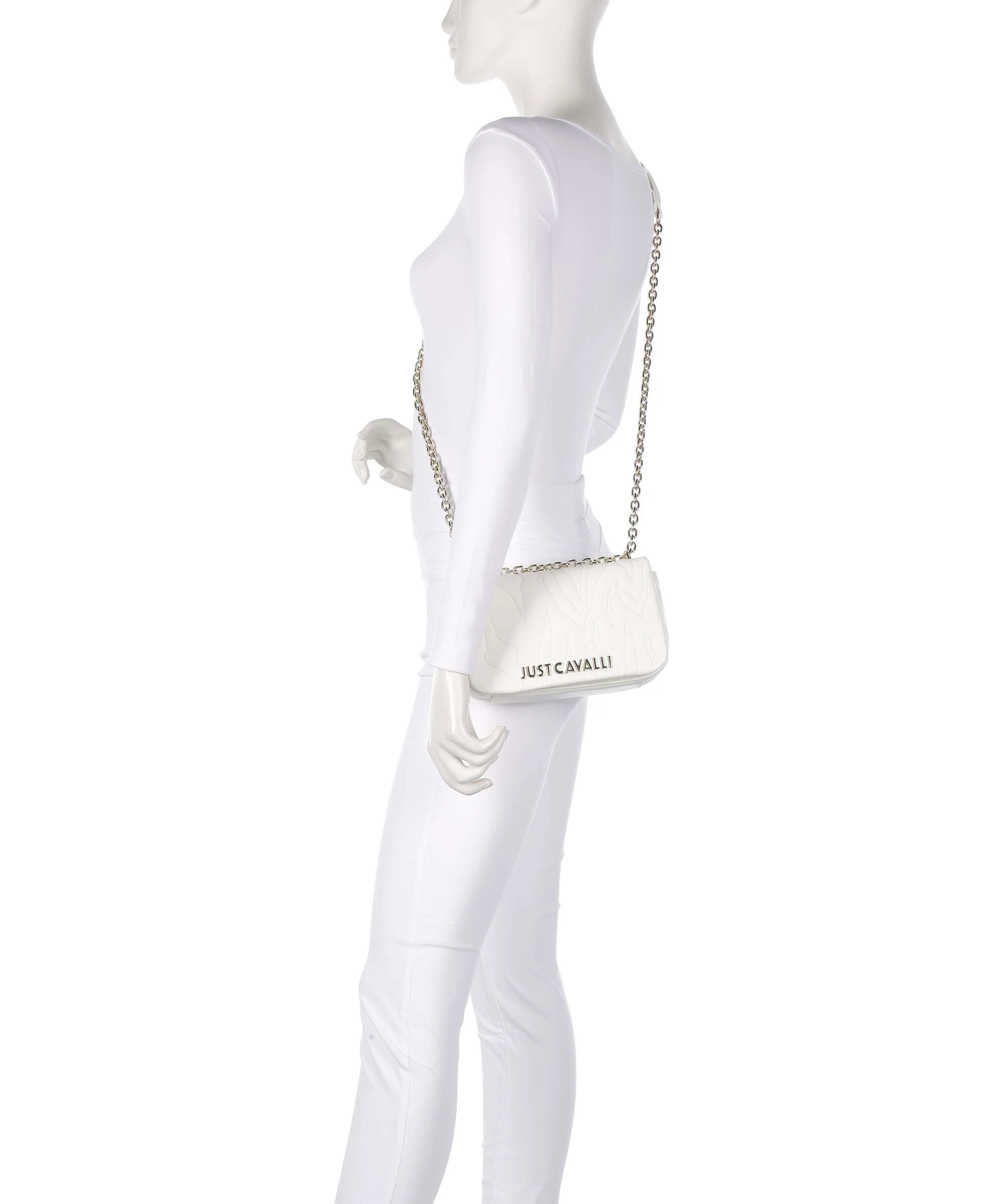 Just Cavalli Quilted Zebra Sac porté épaule white - Image 3