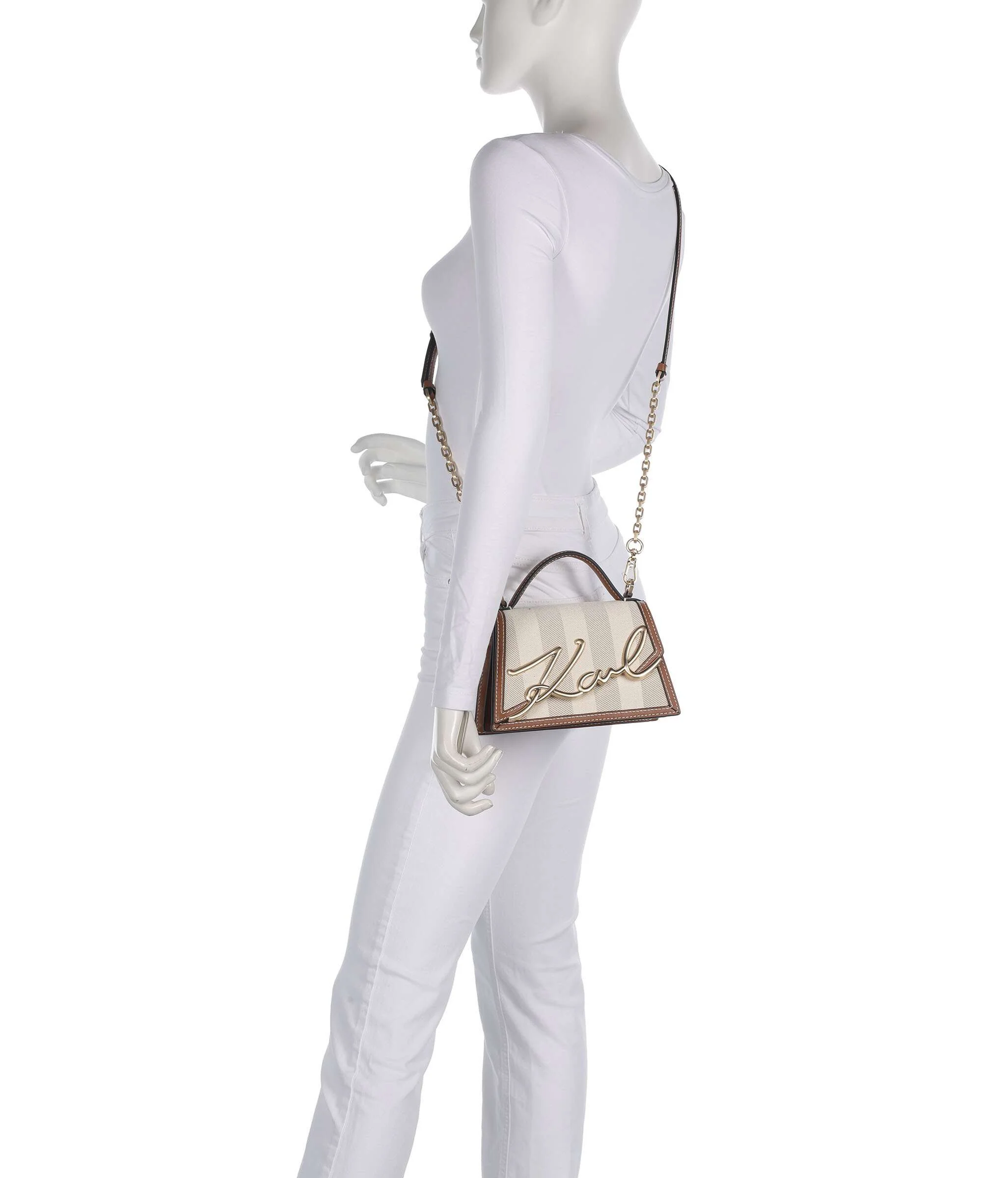 Karl Lagerfeld K/Signature 2.0 Small Sac bandoulière natural canvas/tan - Image 3