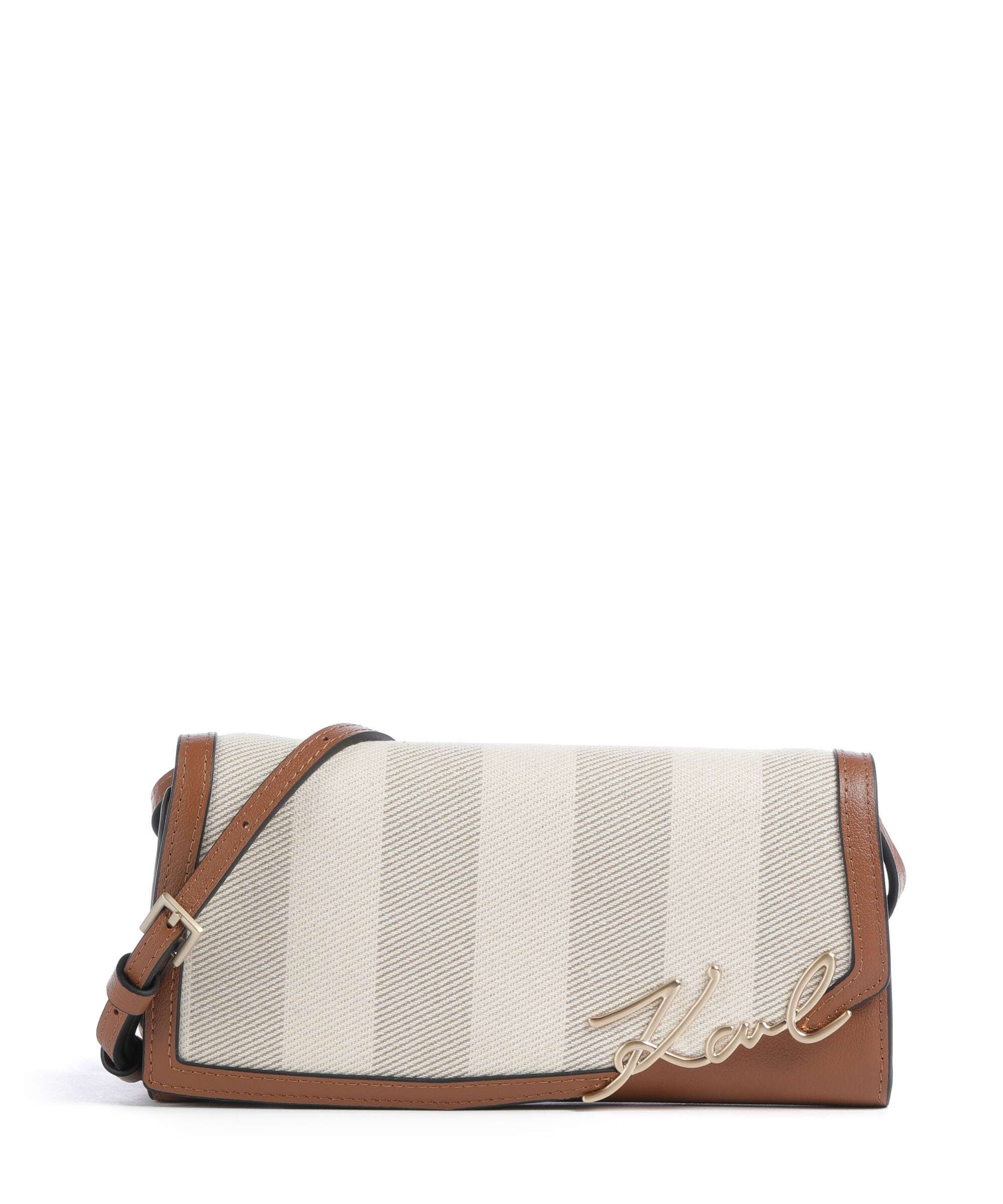 Karl Lagerfeld K/Signature Mini Sac bandoulière natural canvas/tan