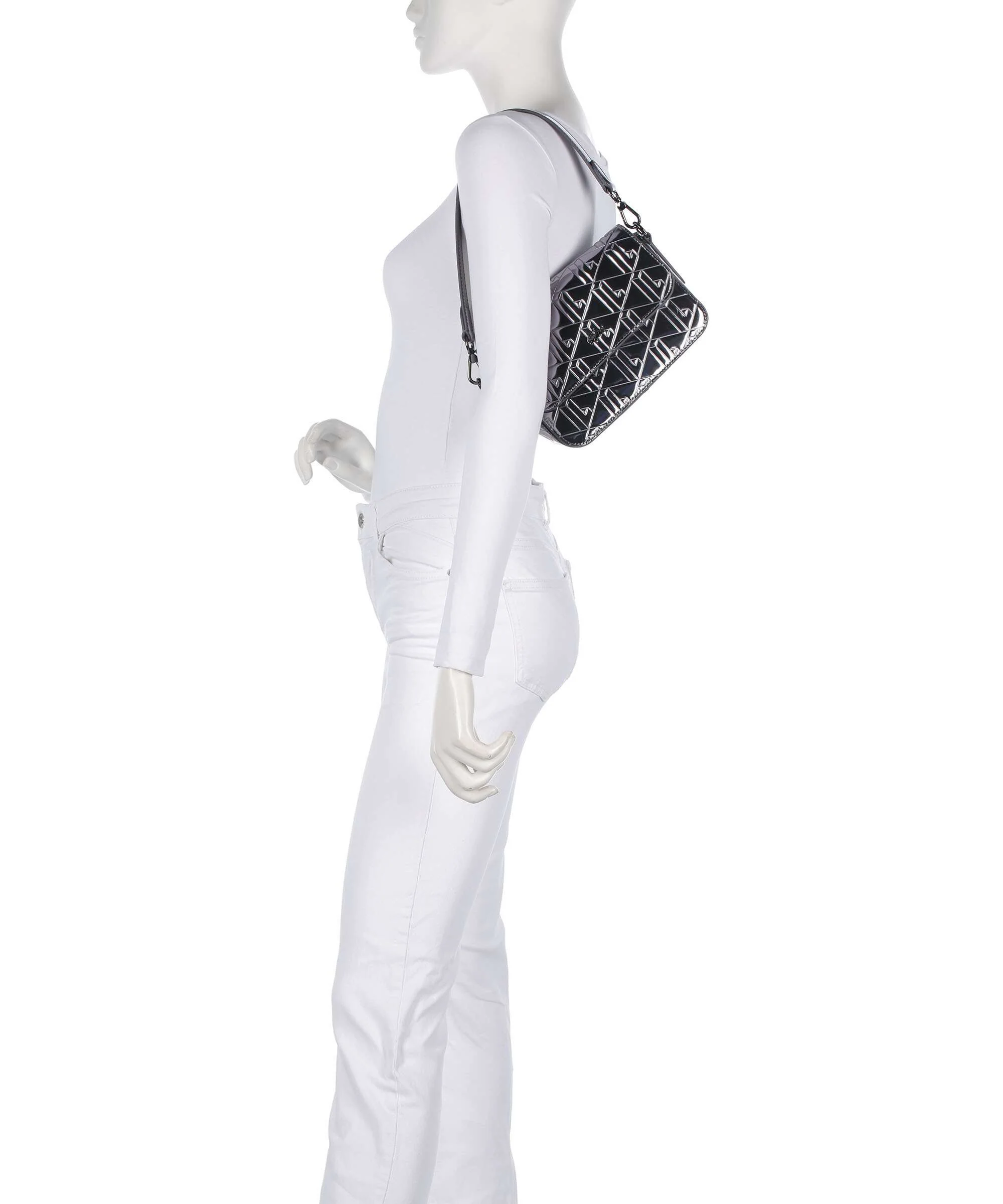 Lacoste Holiday Sac porté épaule shiny dark silver - Image 3