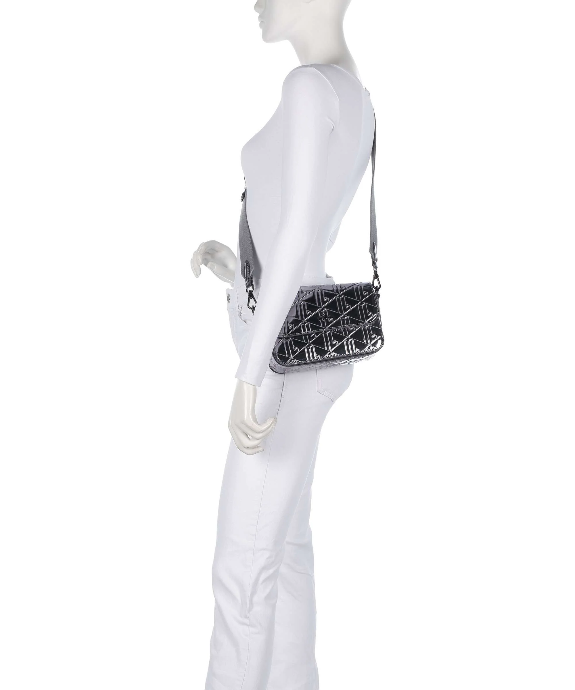 Lacoste Holiday Sac porté épaule shiny dark silver - Image 4