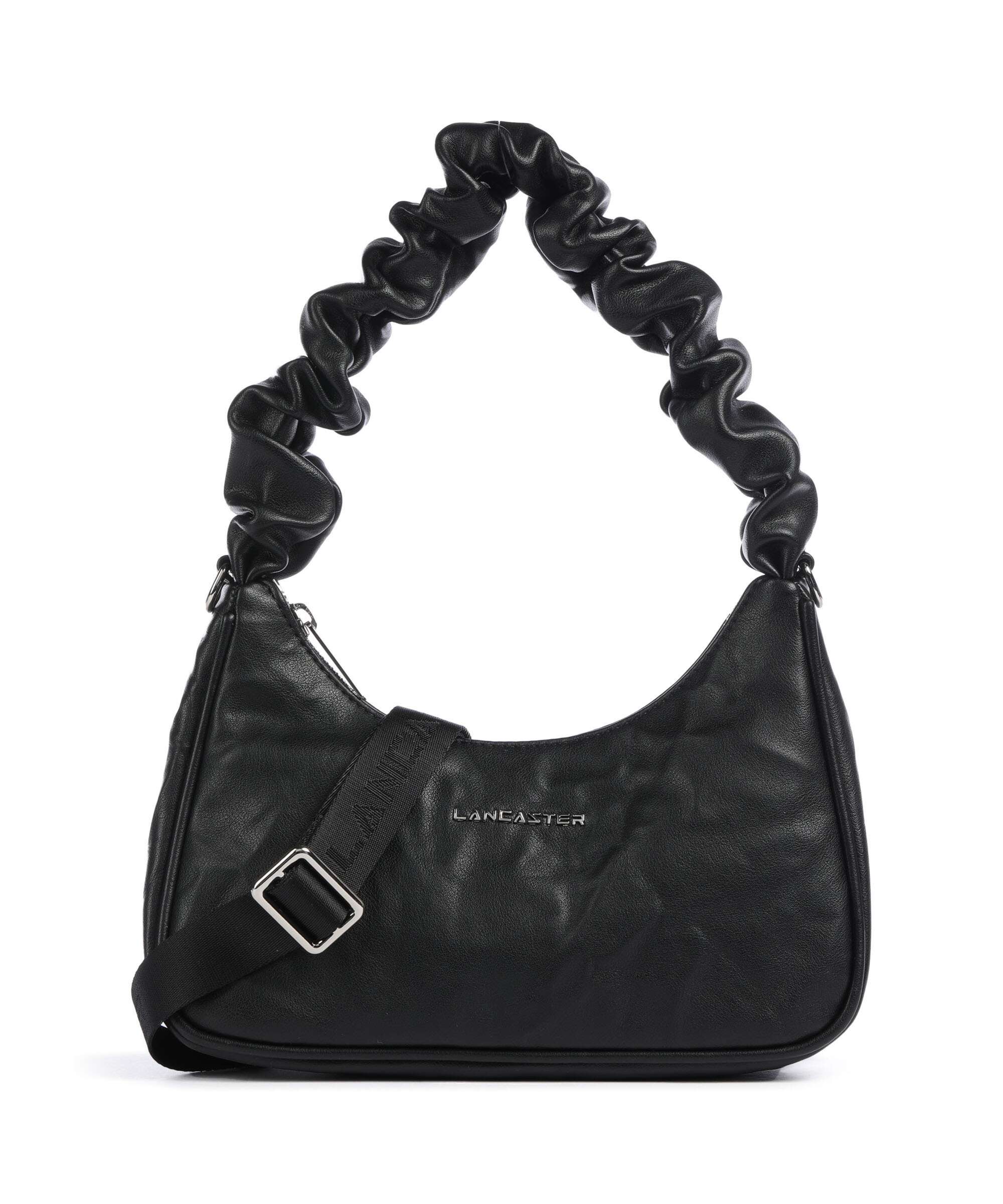 Lancaster Actual Froissé Sac porté épaule noir