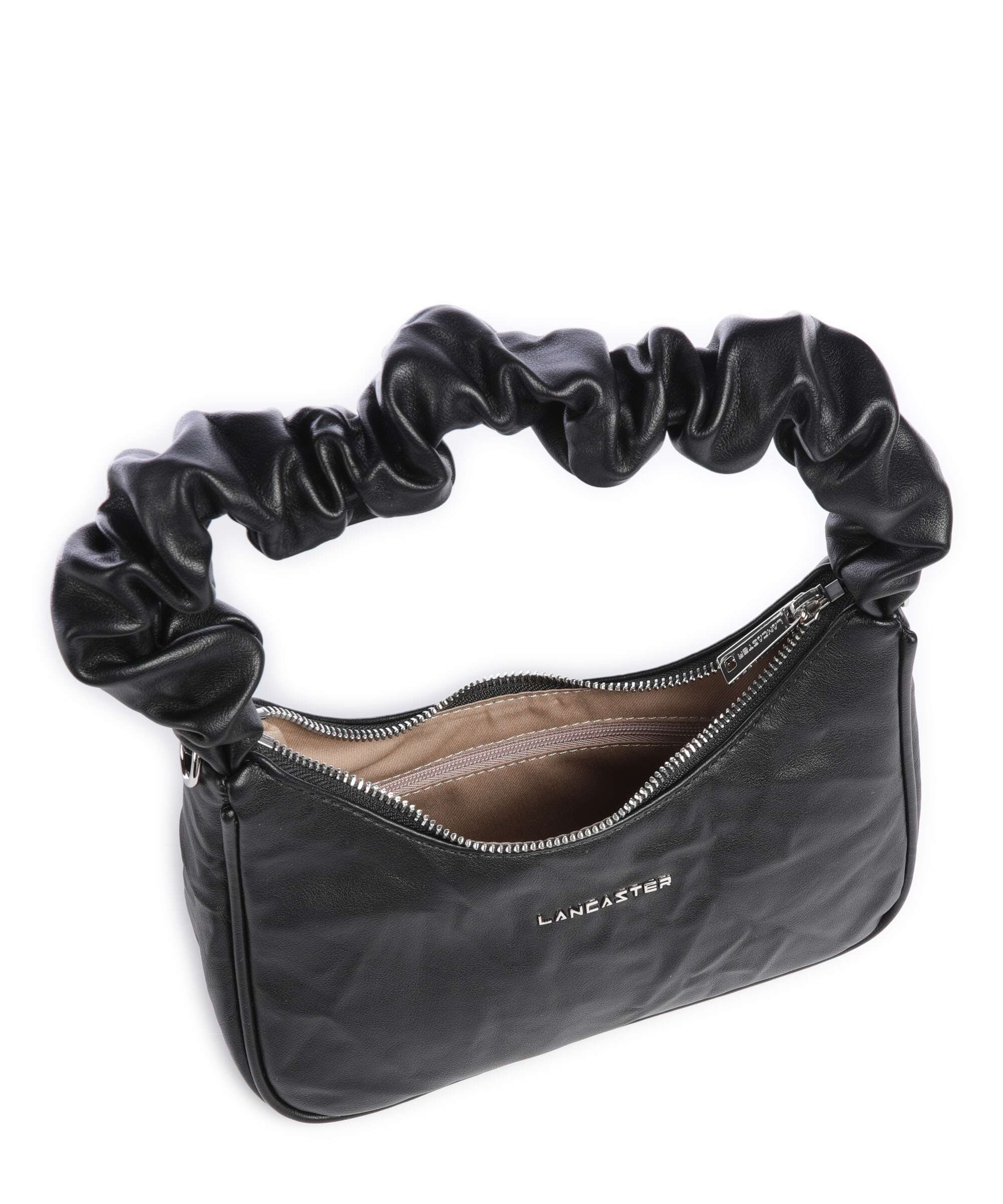 Lancaster Actual Froissé Sac porté épaule noir - Image 7