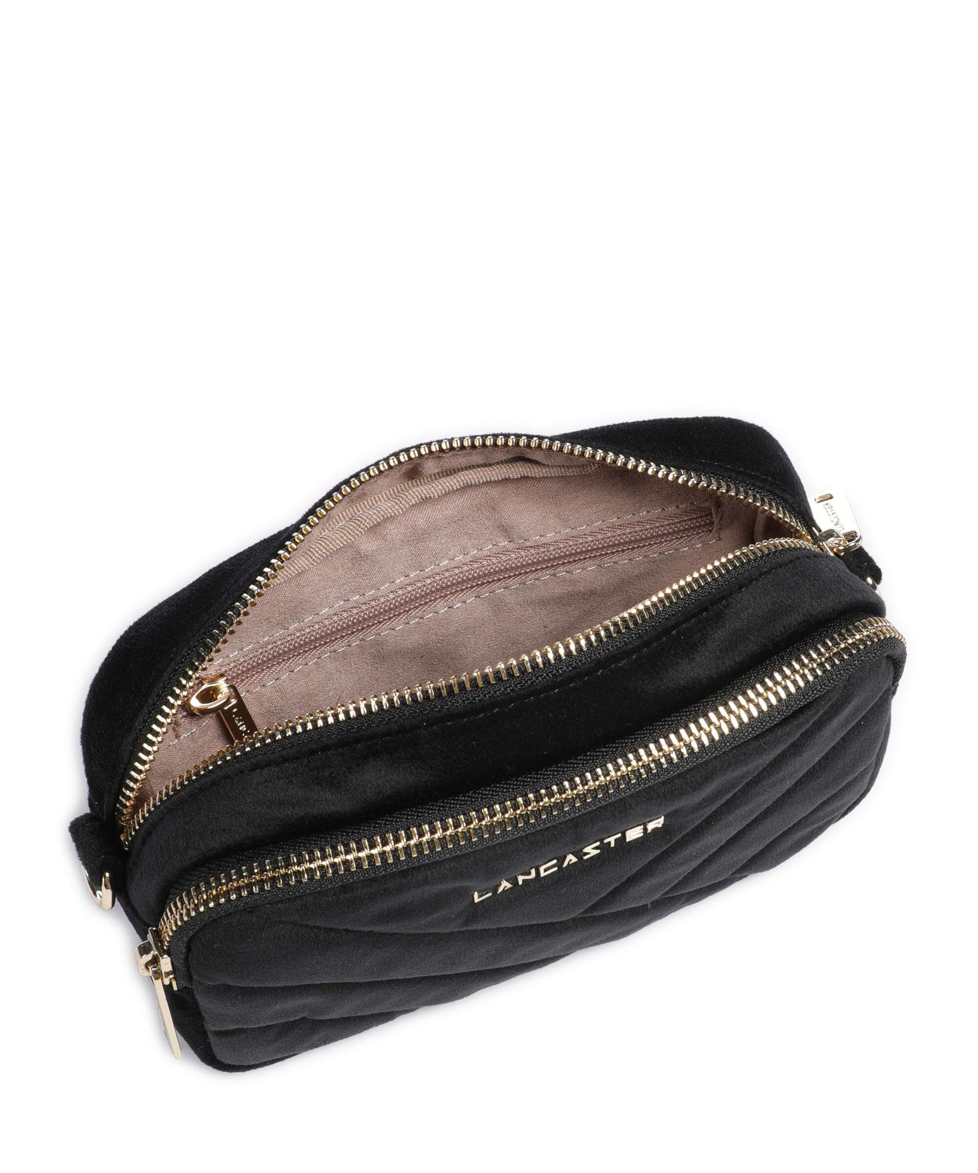 Lancaster Actual Velvet Matelassé Sac bandoulière noir - Image 6