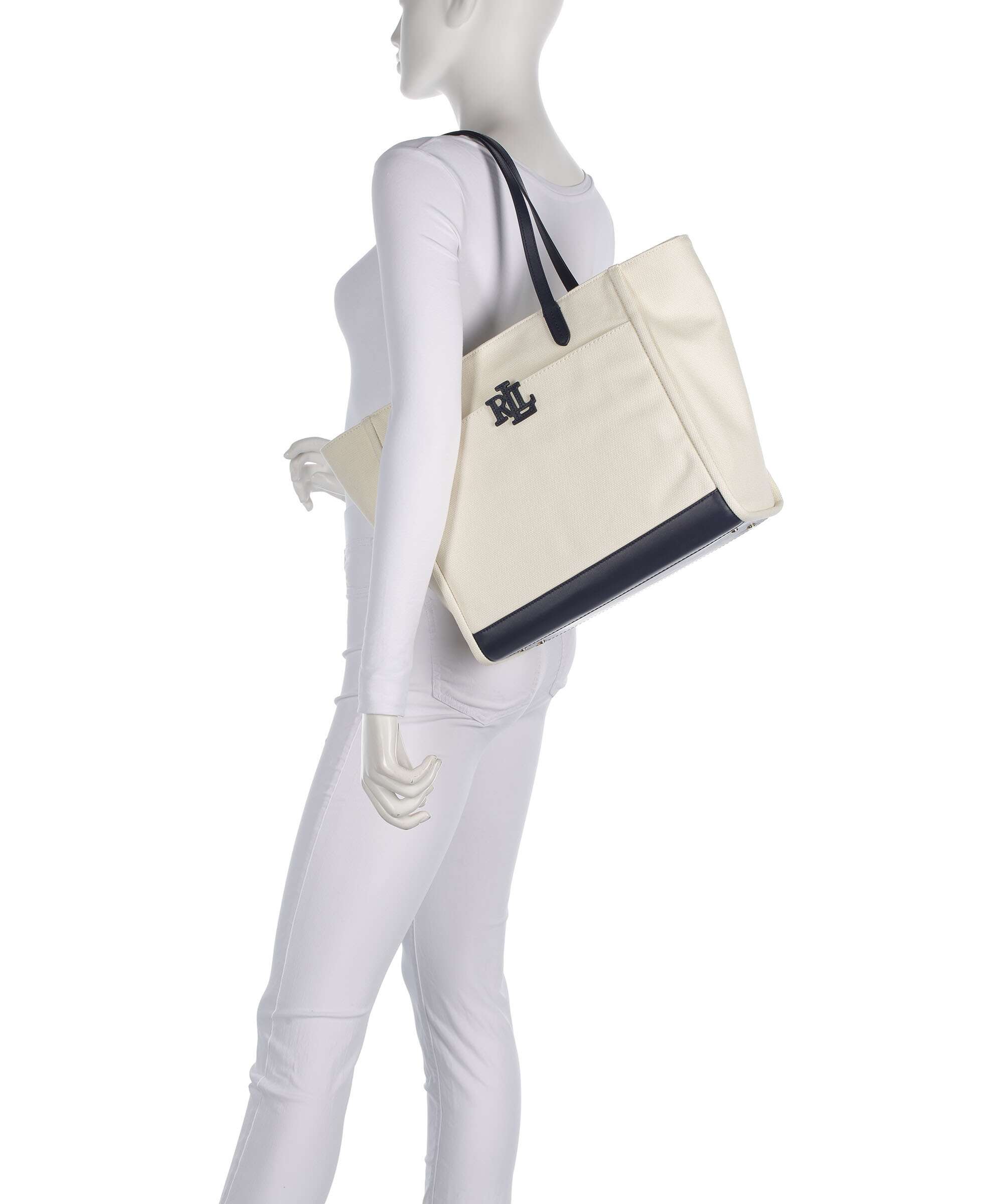 Lauren Ralph Lauren Cameryn Large Cabas natural/refined navy - Image 3