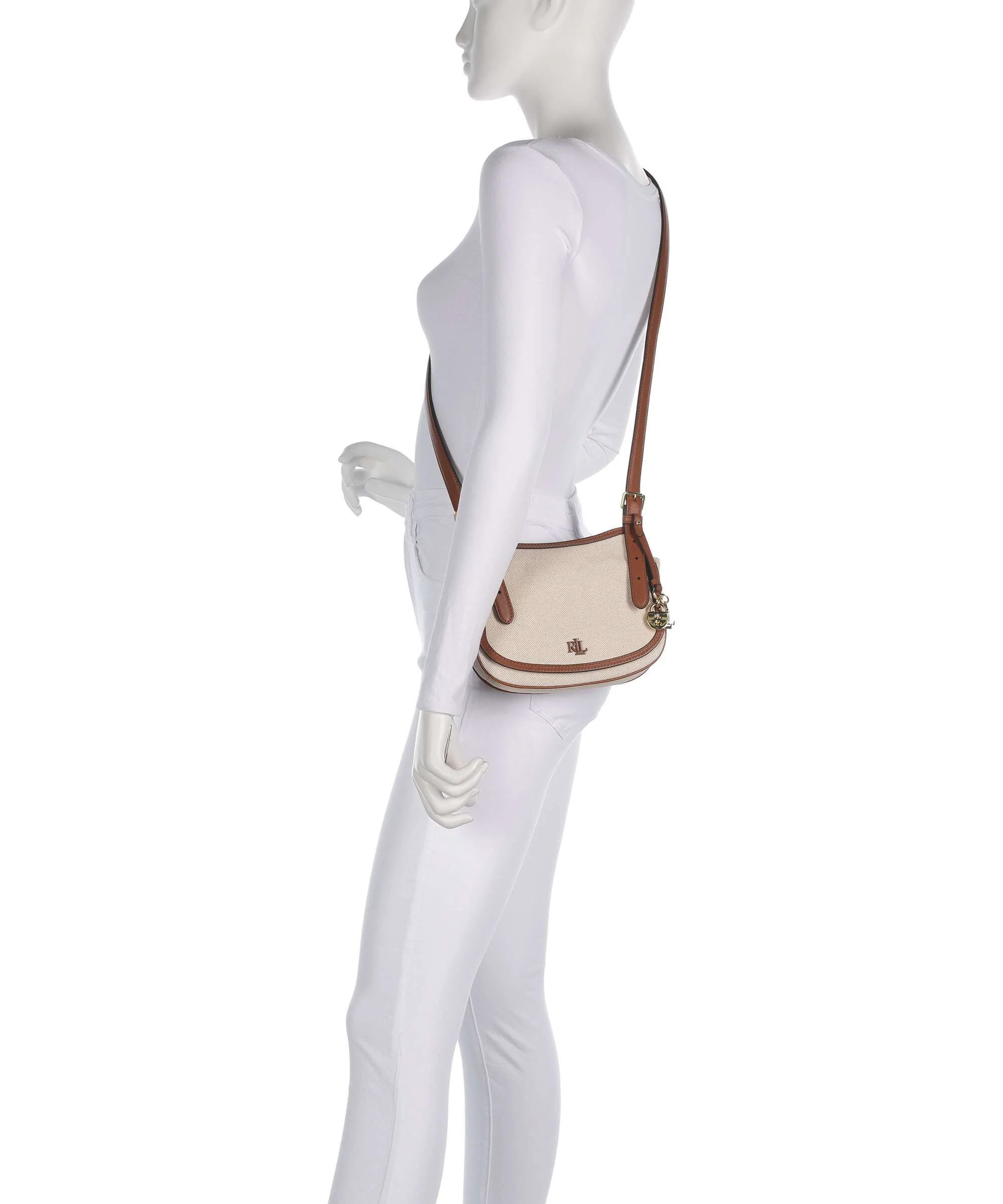 Lauren Ralph Lauren Marcy Medium Sac bandoulière natural/buff canvas/lauren tan - Image 3