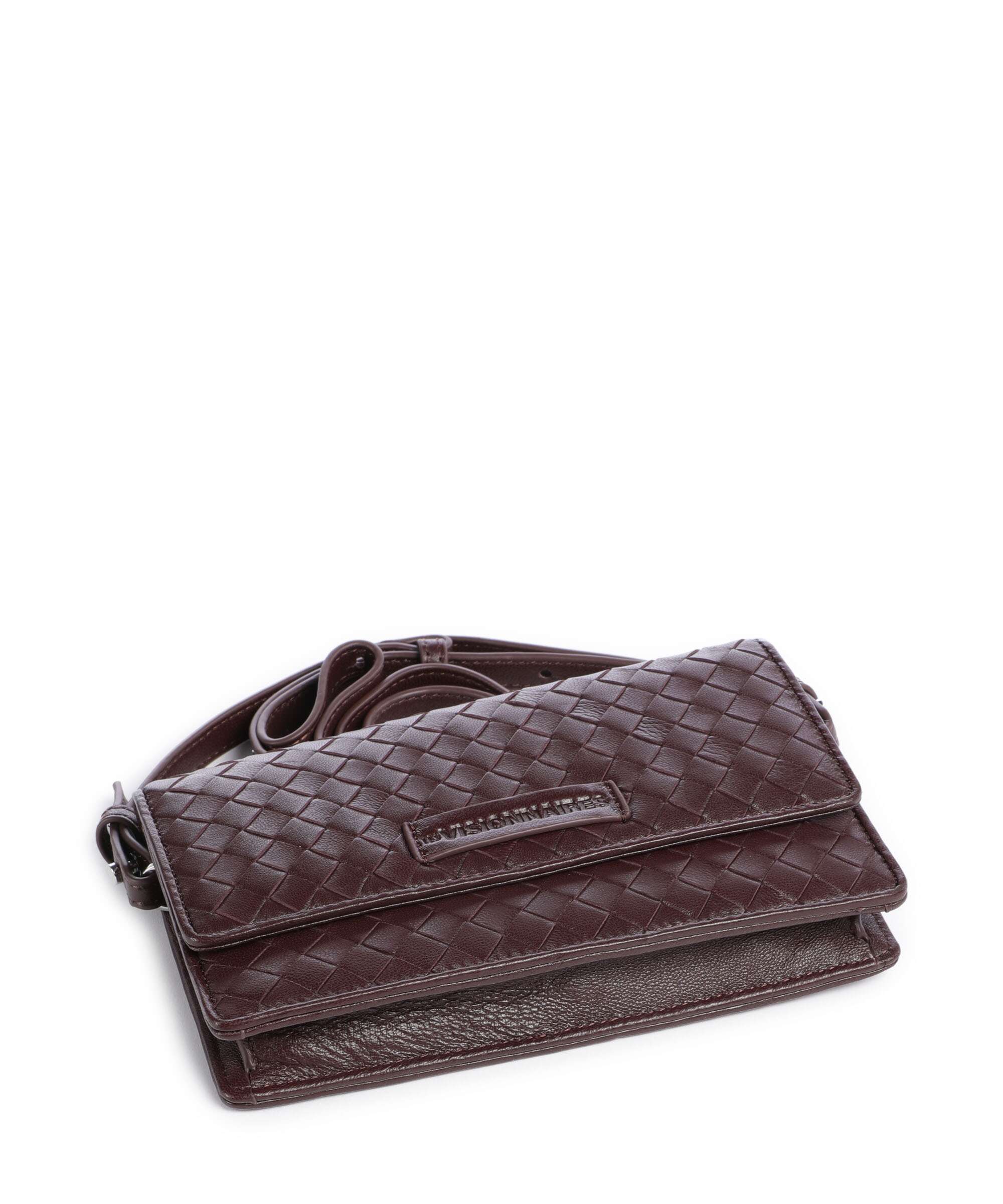 Les Visionnaires Brit Weave Silky Sac bandoulière aubergine - Image 5