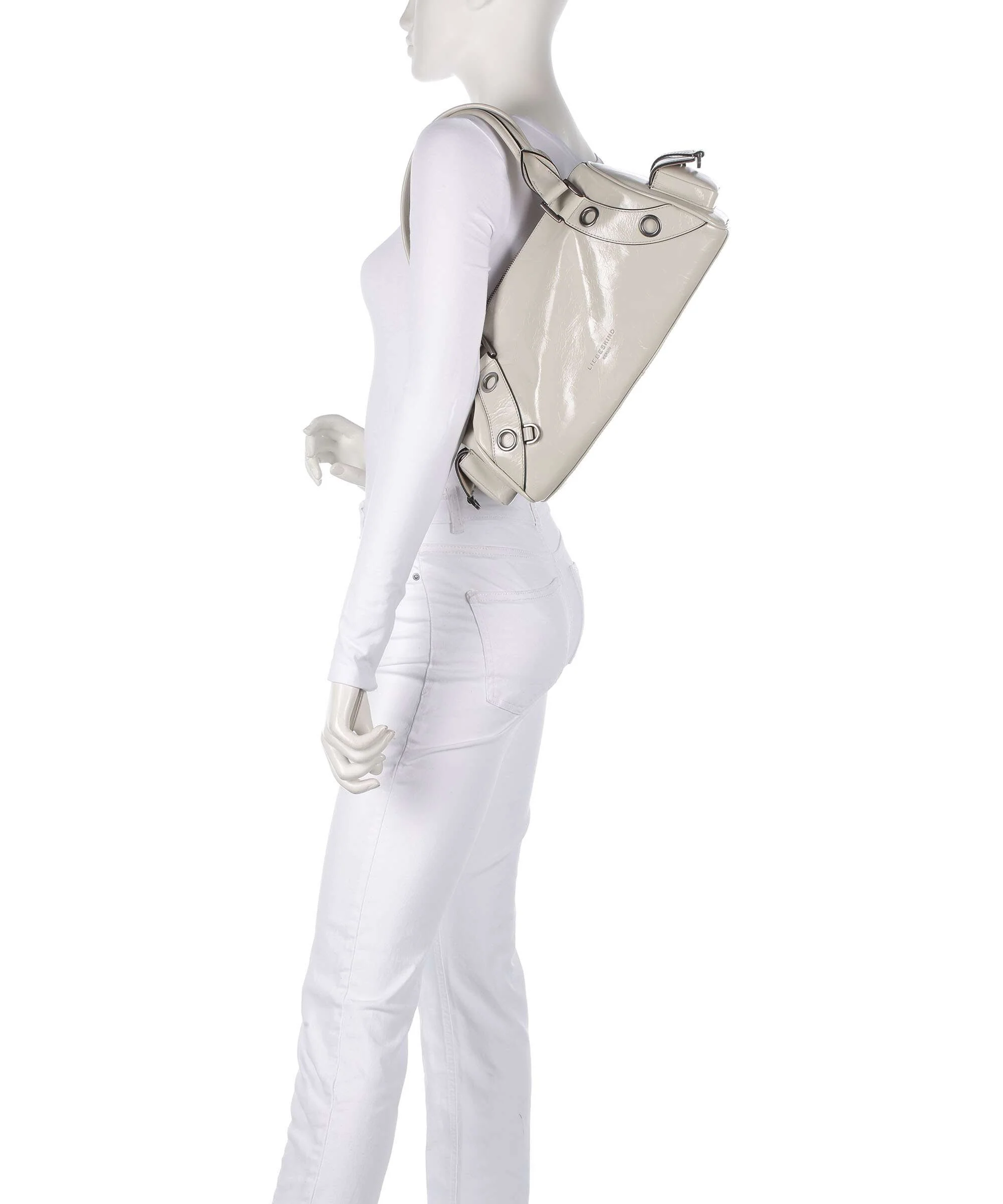 Liebeskind Nika Lack Distressed M Sac porté épaule milk - Image 3
