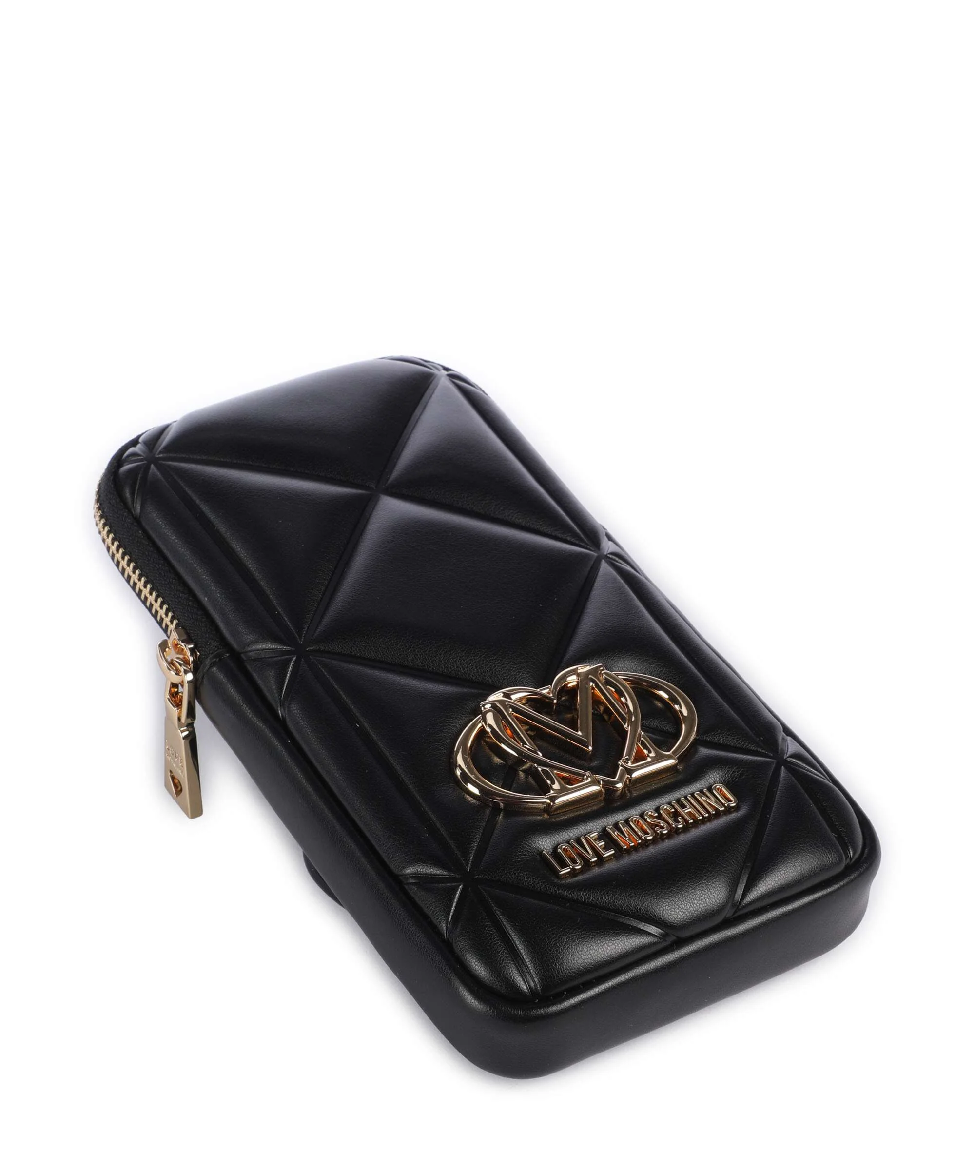 Love Moschino Embossed Q Pochette telephone black - Image 4
