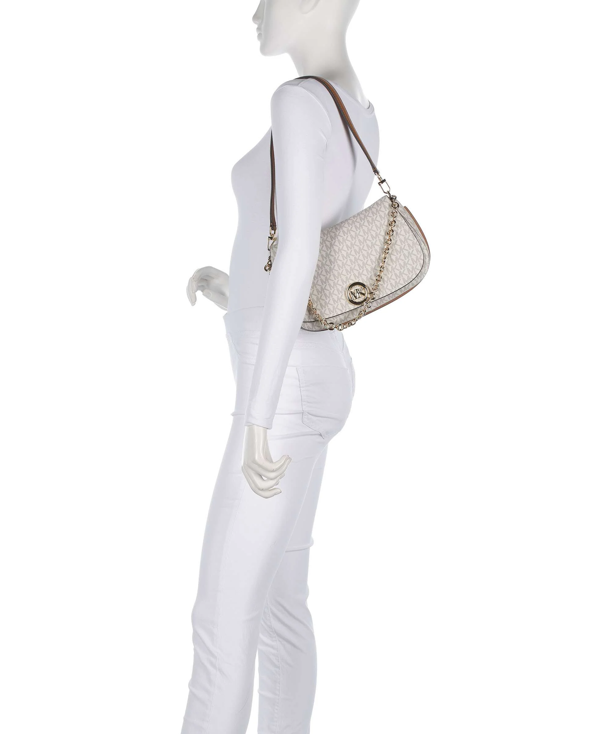 Michael Kors Nolita Medium Sac porté épaule vanilla/acorn - Image 3