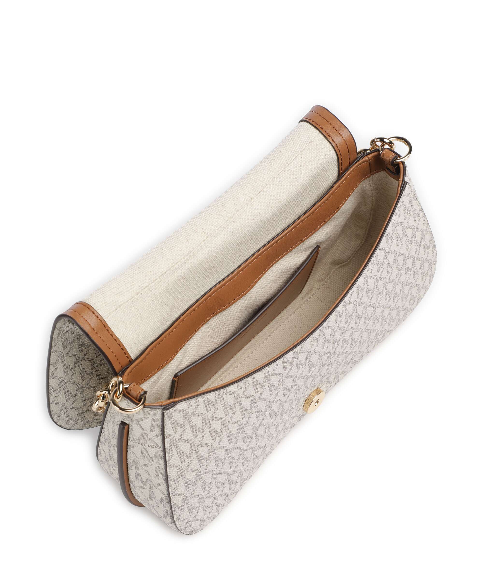 Michael Kors Nolita Medium Sac porté épaule vanilla/acorn - Image 6