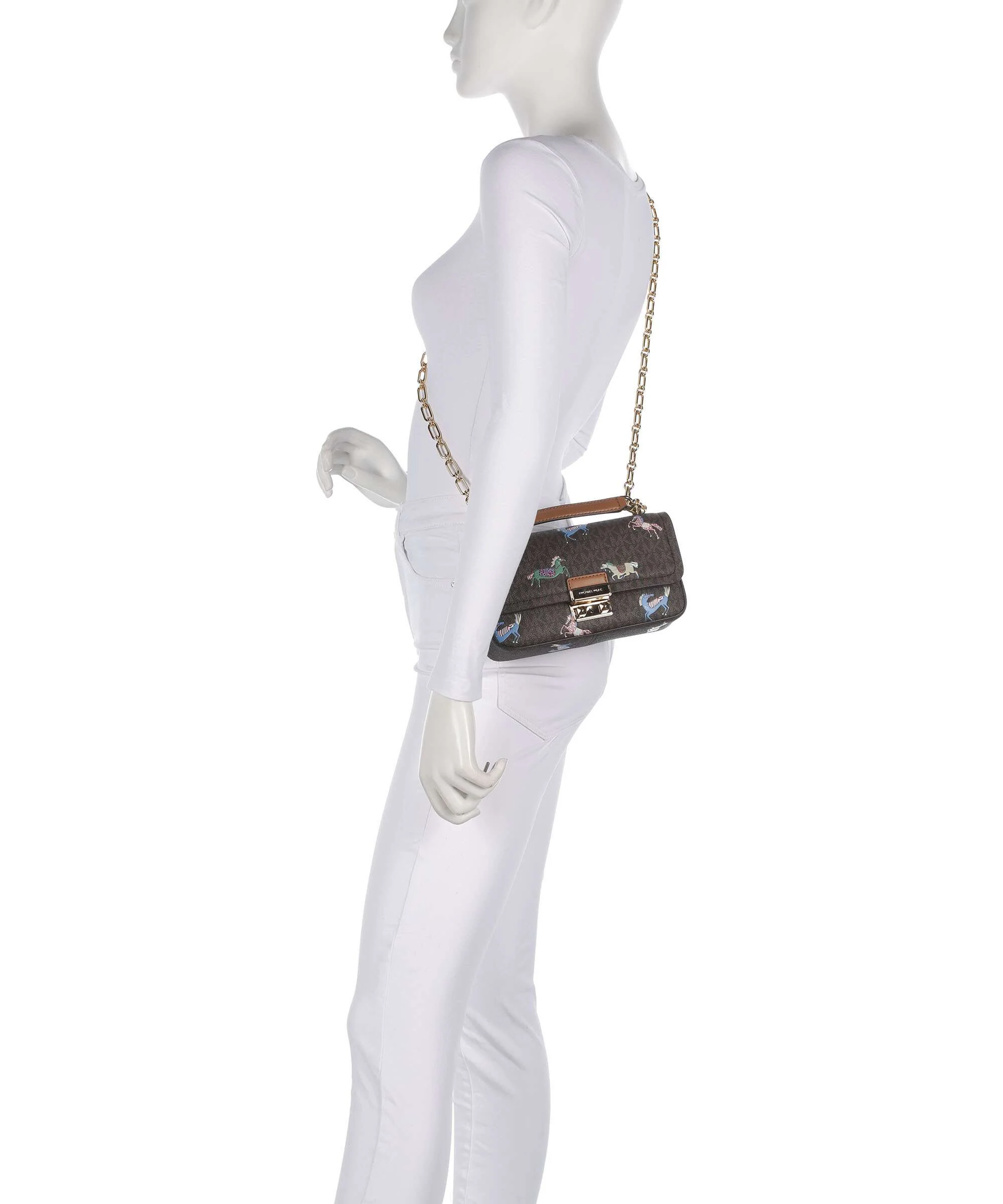 Michael Kors Tribeca Small Sac porté épaule brown/acorn - Image 4