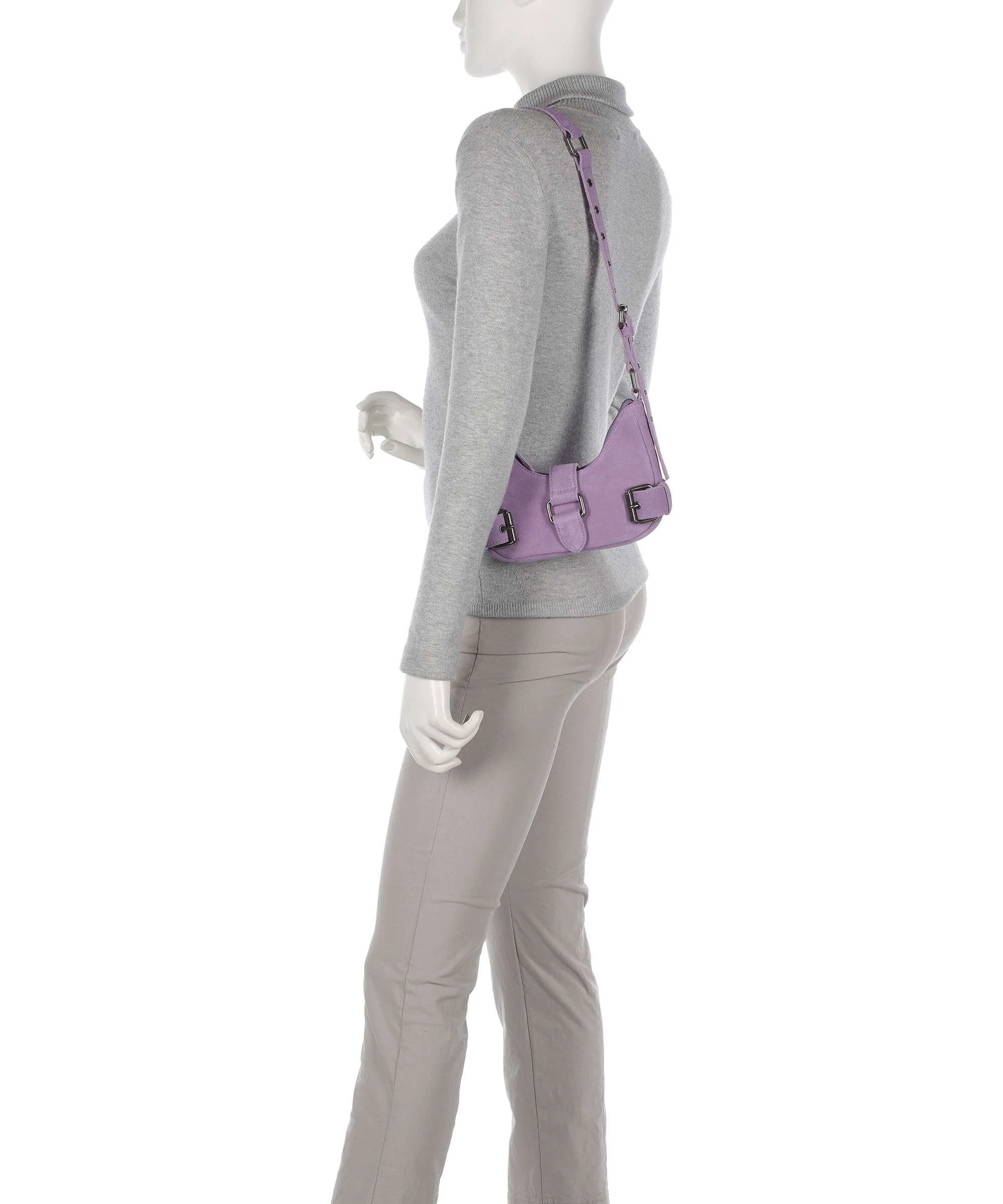 Núnoo Suede Palma Sac porté épaule purple - Image 3