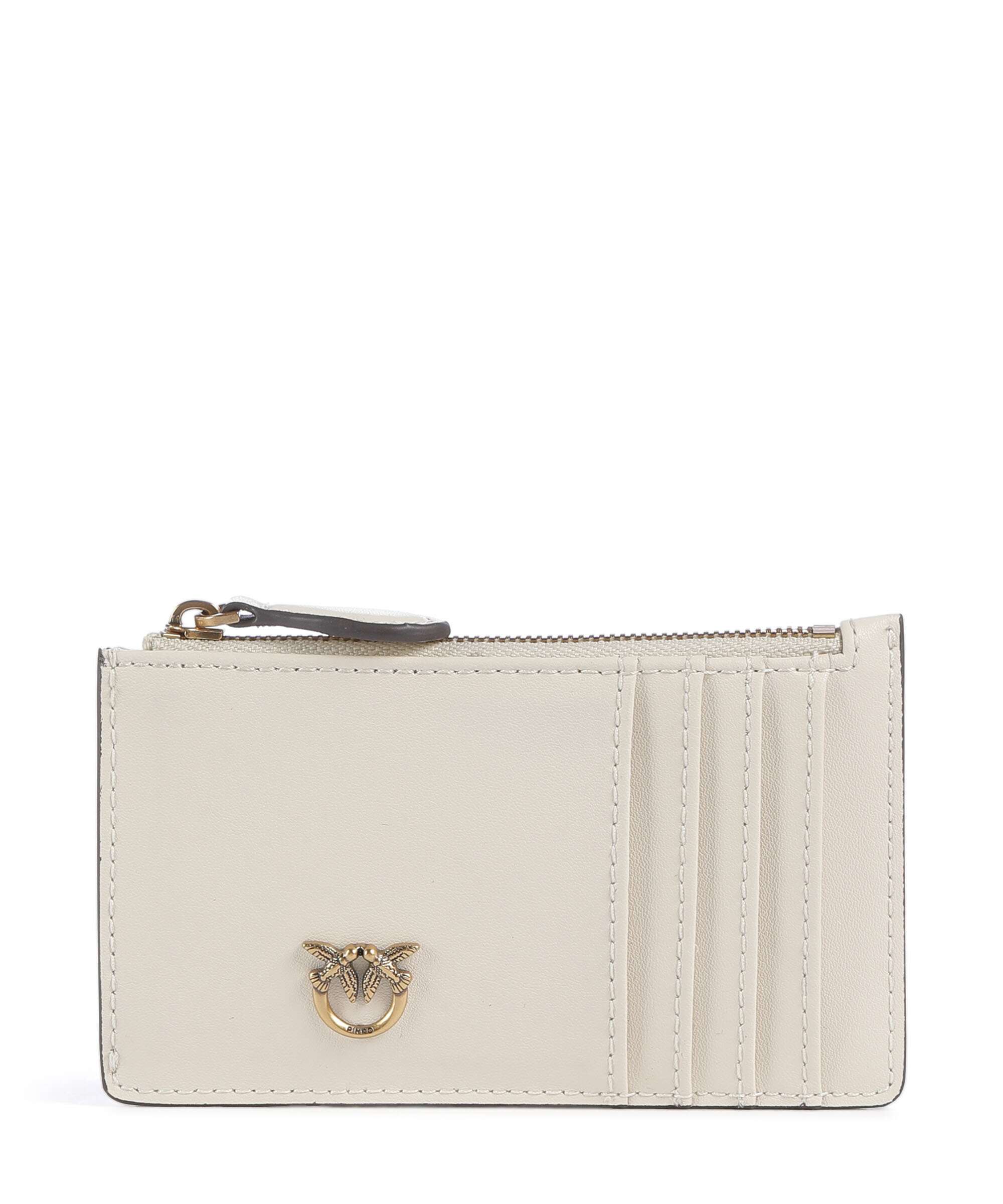 Pinko Airone Étui à cartes crédit bianco seta/antique gold
