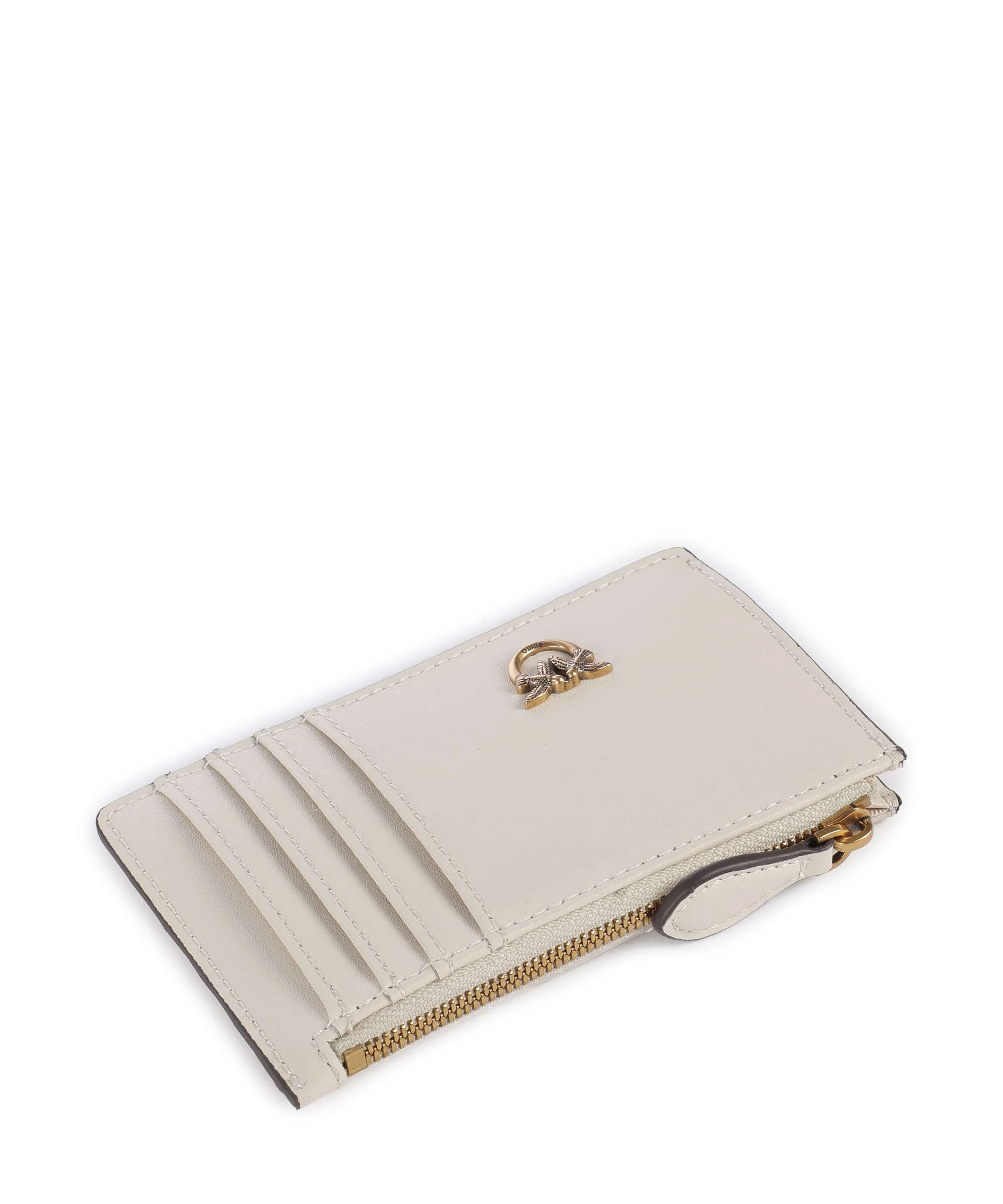 Pinko Airone Étui à cartes crédit bianco seta/antique gold - Image 3