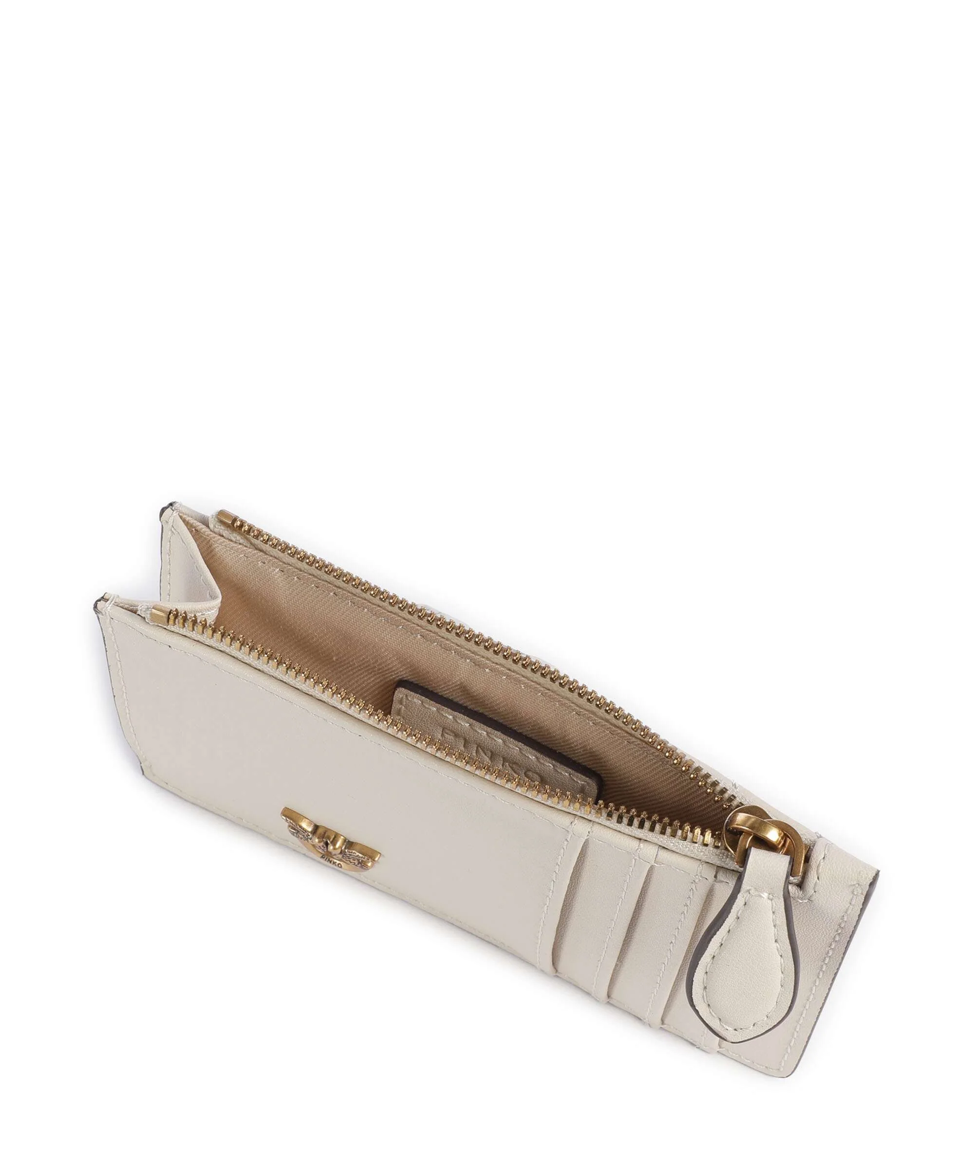 Pinko Airone Étui à cartes crédit bianco seta/antique gold - Image 4