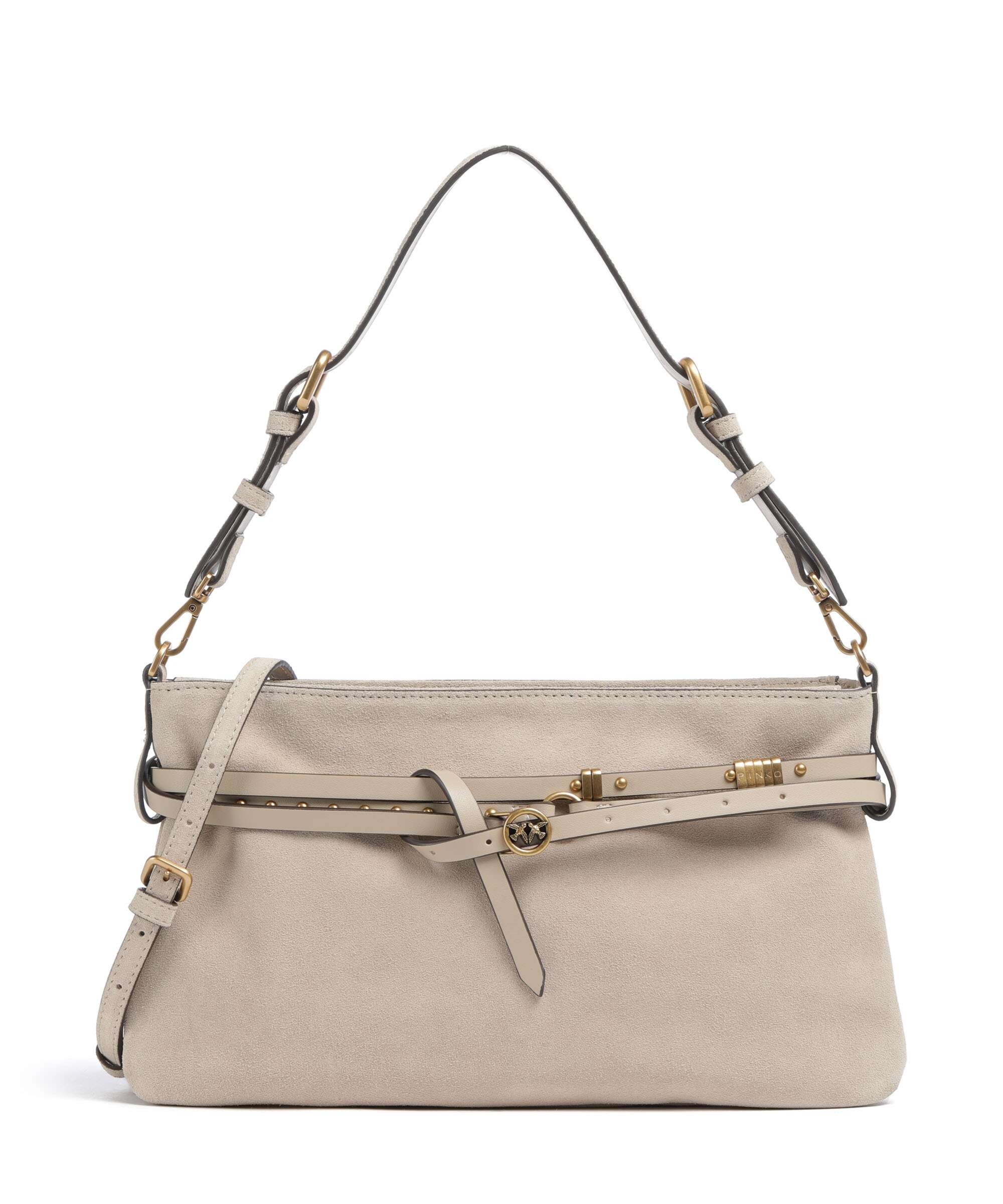 Pinko Belt Classic Sac porté épaule beige/grigio fumo/antique gold