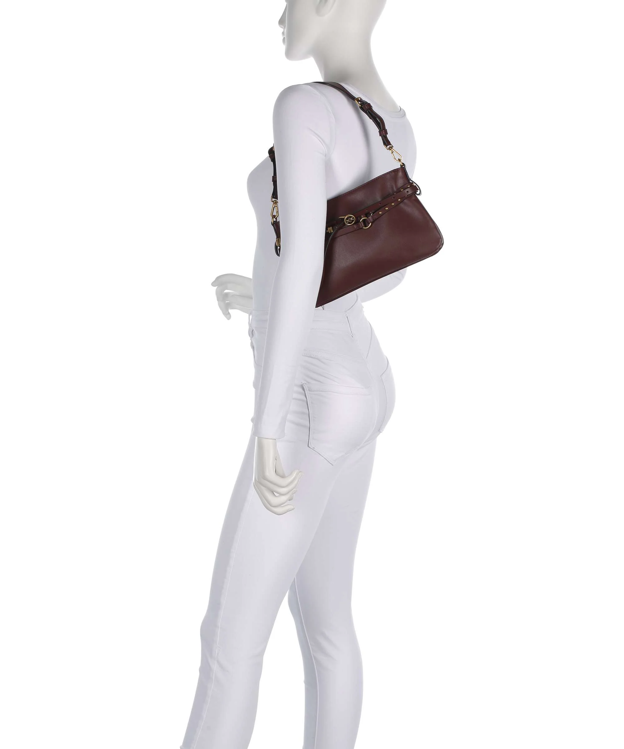 Pinko Belt Mini Sac porté épaule burgundy wine/antique gold - Image 3