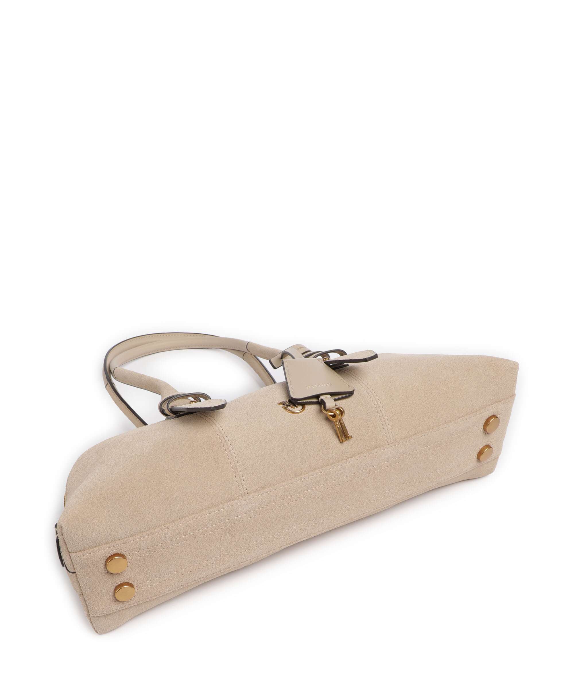 Pinko Bowling Horizontal Big Sac porté épaule beige/grigio fumo/antique gold - Image 5