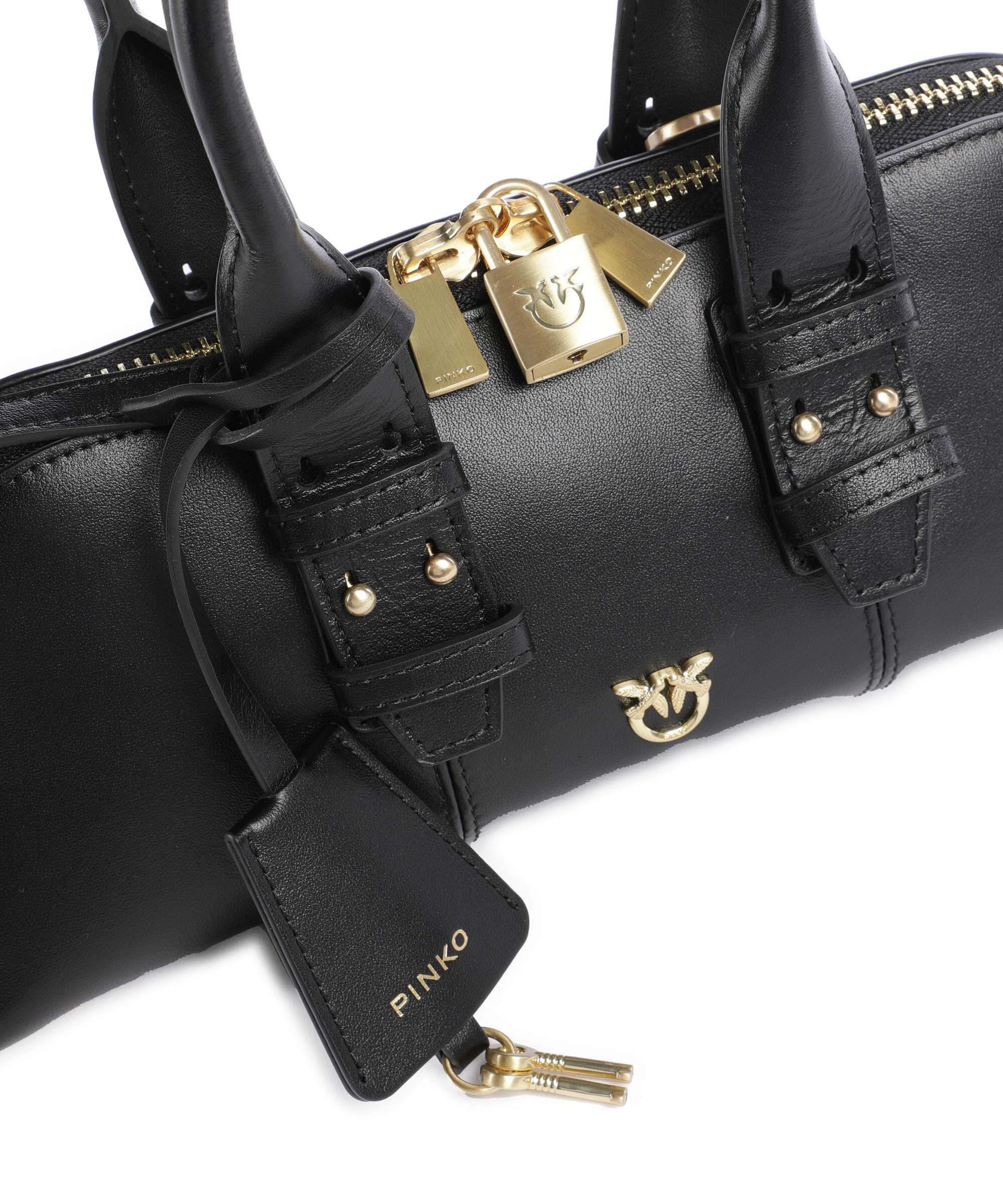 Pinko Bowling Horizontal Sac à main nero limousine/matt gold - Image 4