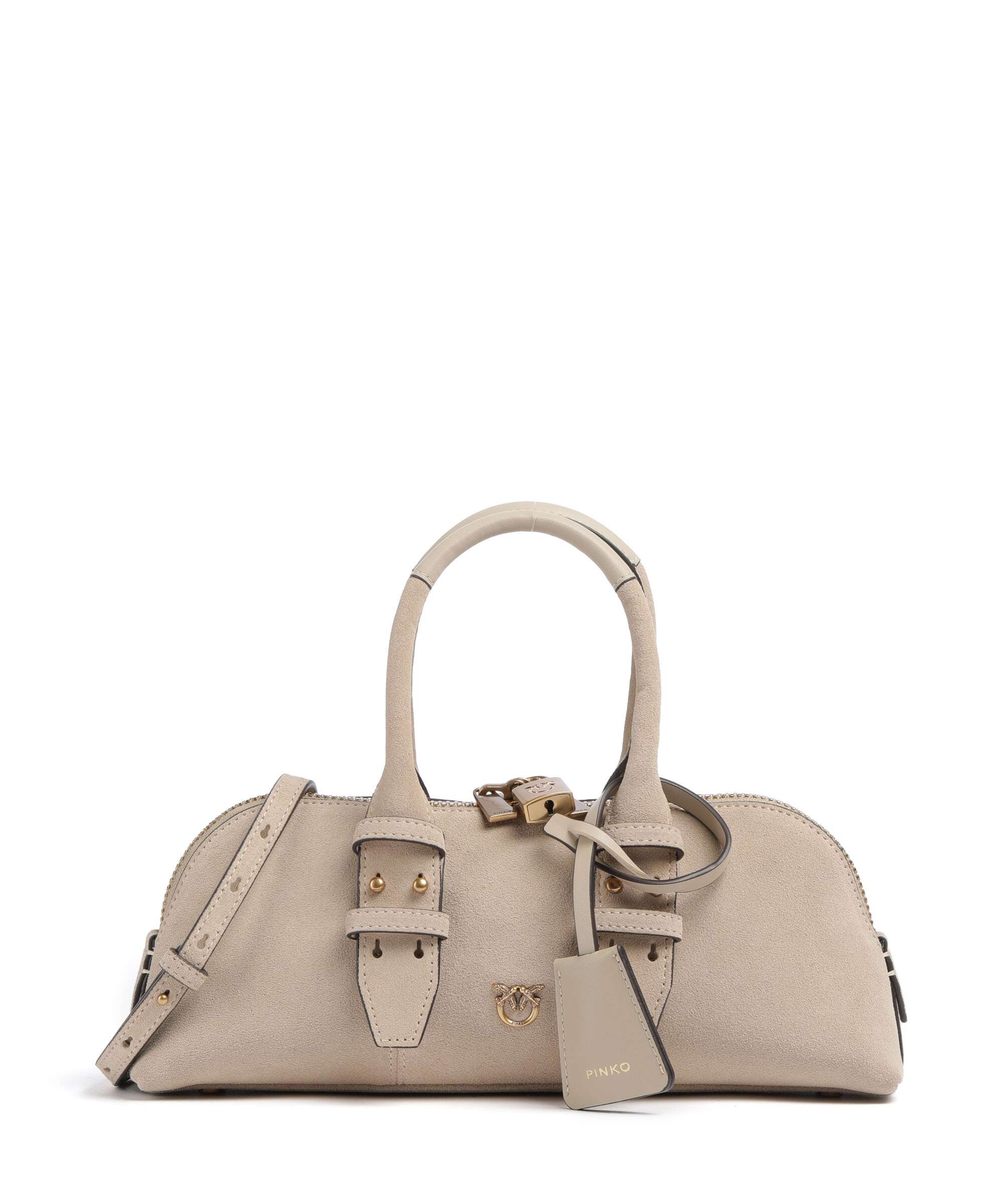 Pinko Bowling Horizontal Sac à main beige/grigio fumo/antique gold