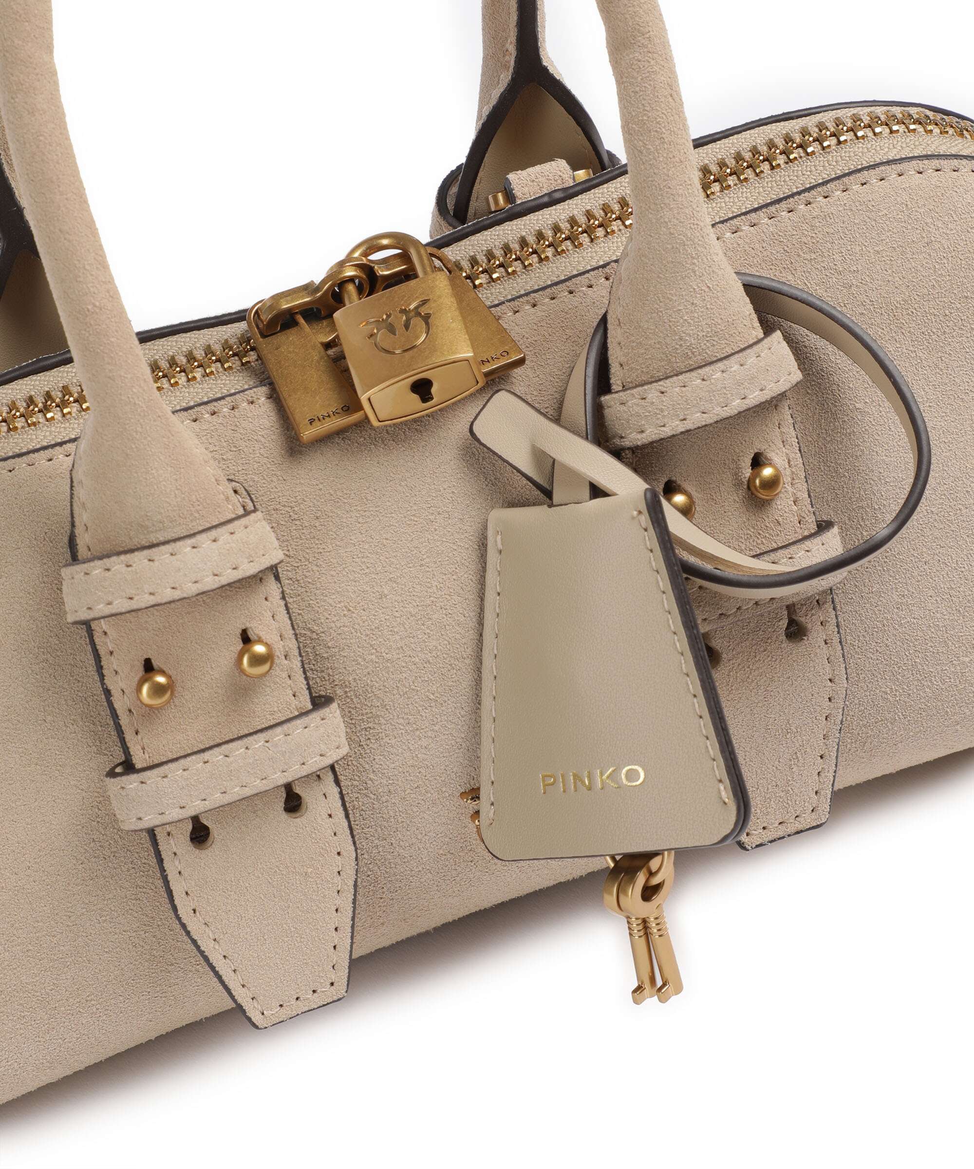 Pinko Bowling Horizontal Sac à main beige/grigio fumo/antique gold - Image 4