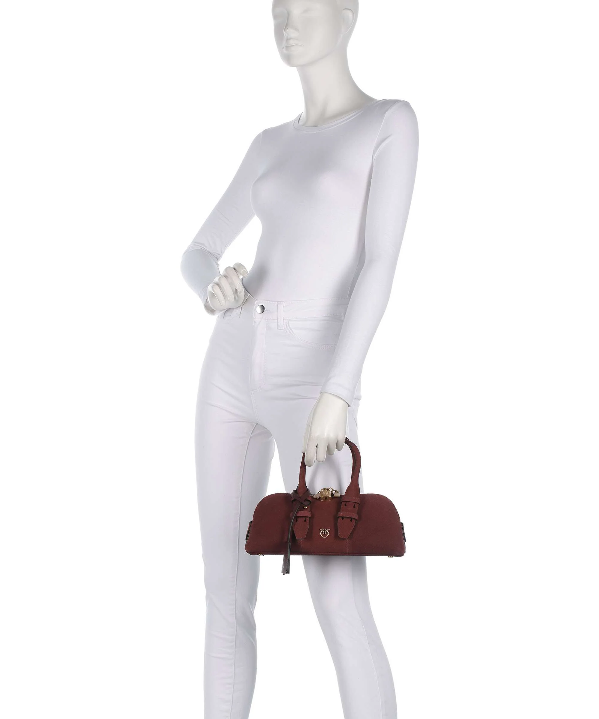 Pinko Bowling Horizontal Sac à main rosso vino/antique gold - Image 3