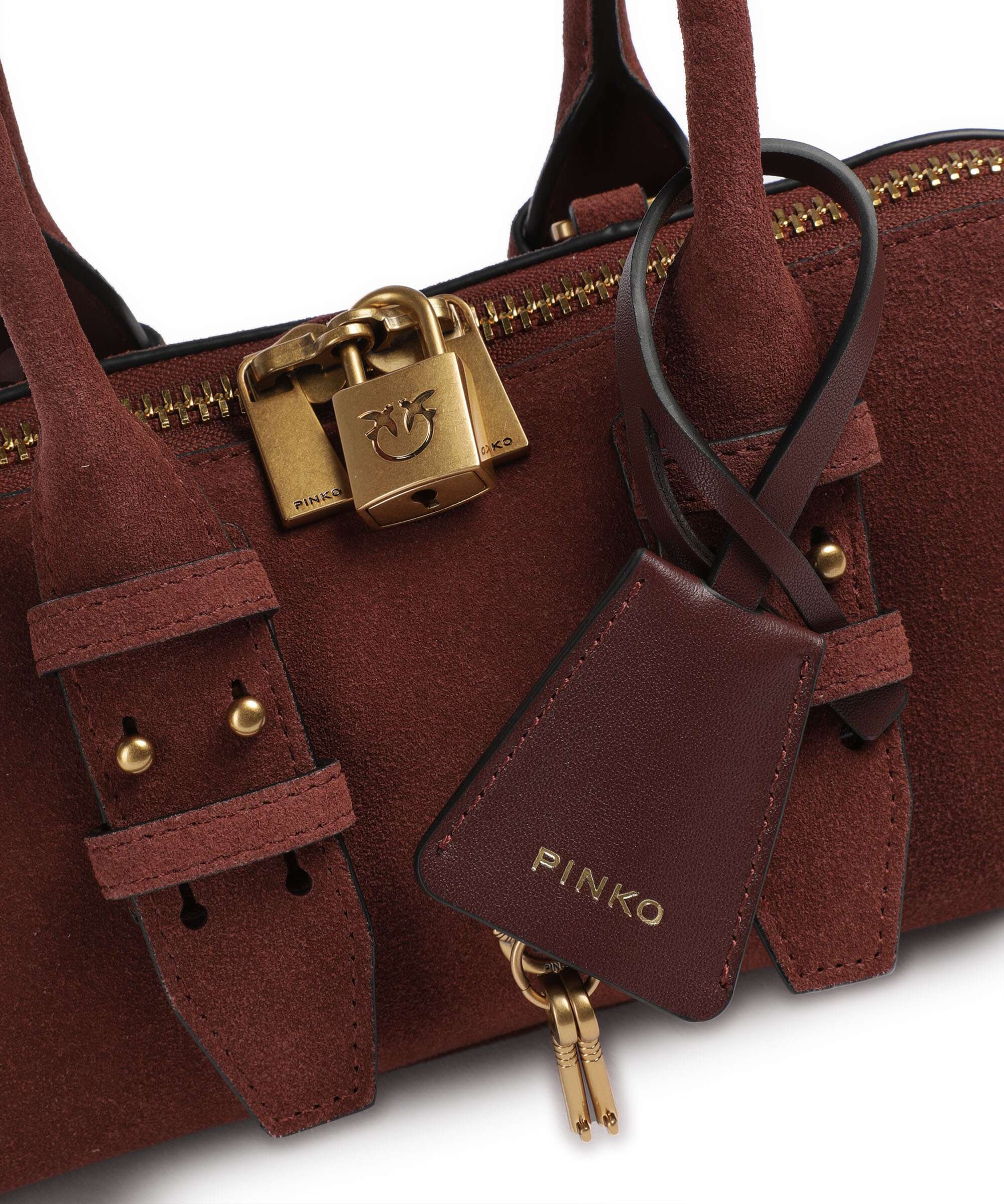 Pinko Bowling Horizontal Sac à main rosso vino/antique gold - Image 4