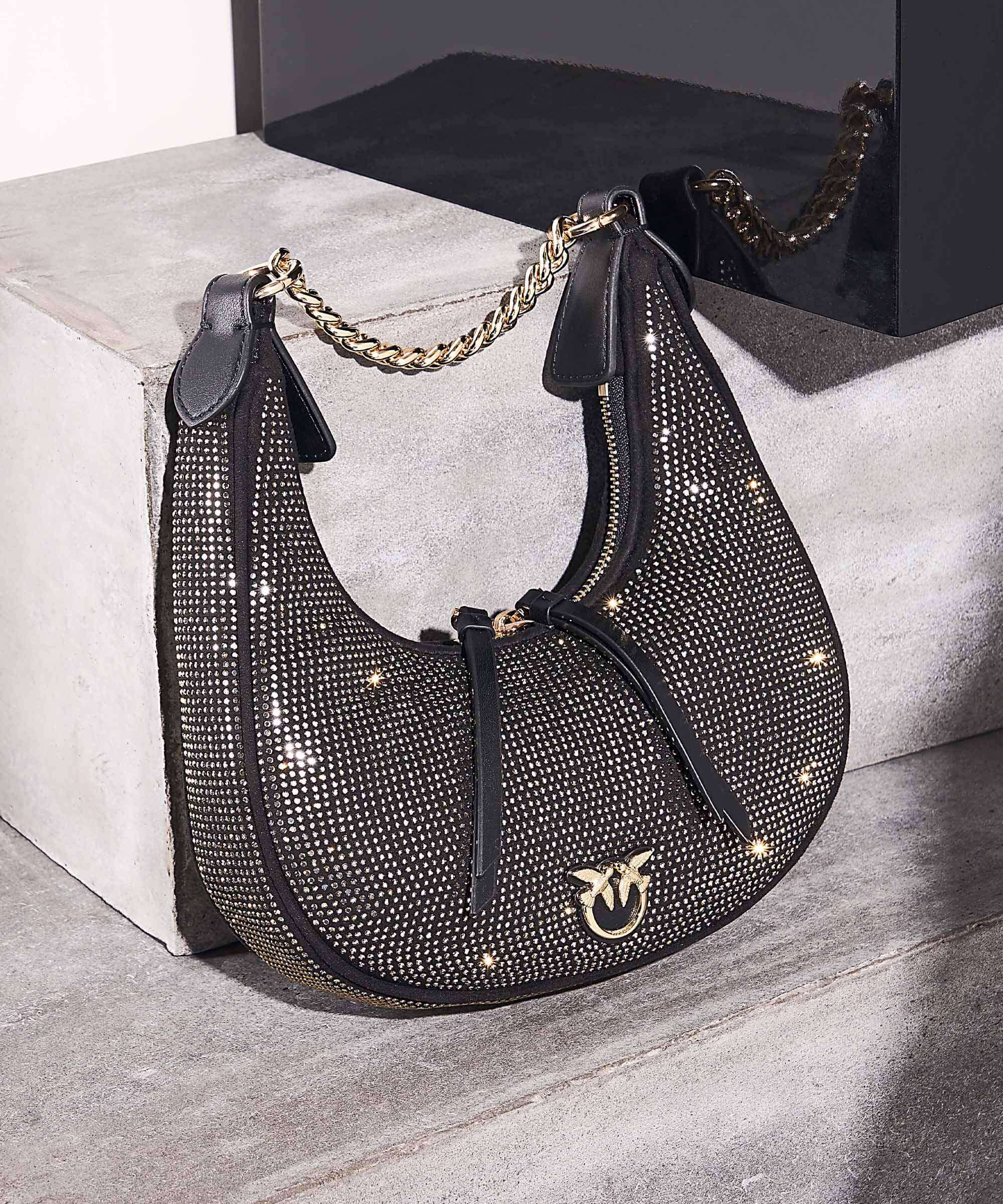 Pinko Brioche Mini Sac porté épaule nero limousine/shiny gold - Image 6