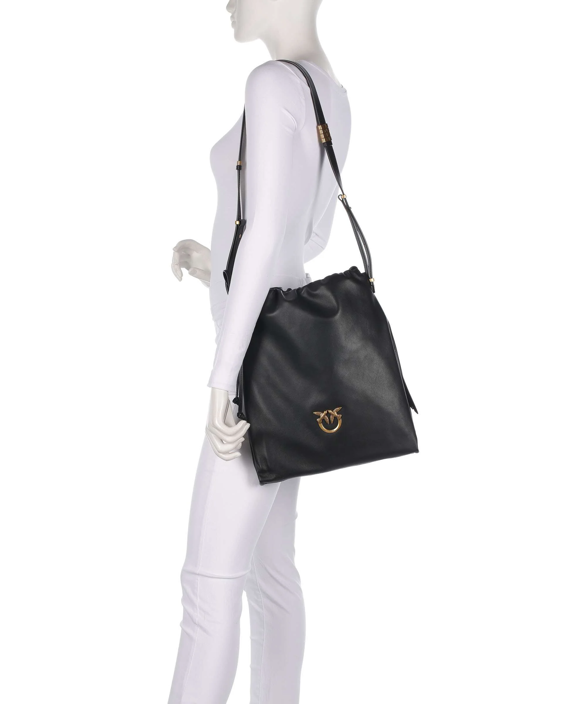 Pinko Classic Slouchy Sac seau nero/antique gold - Image 3