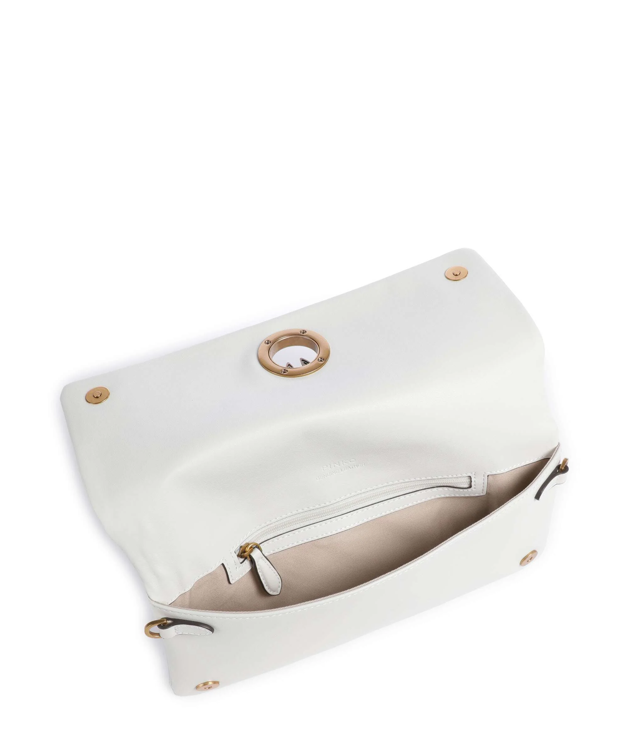 Pinko Click Soft Classic Sac bandoulière bianco nembo/antique gold - Image 5