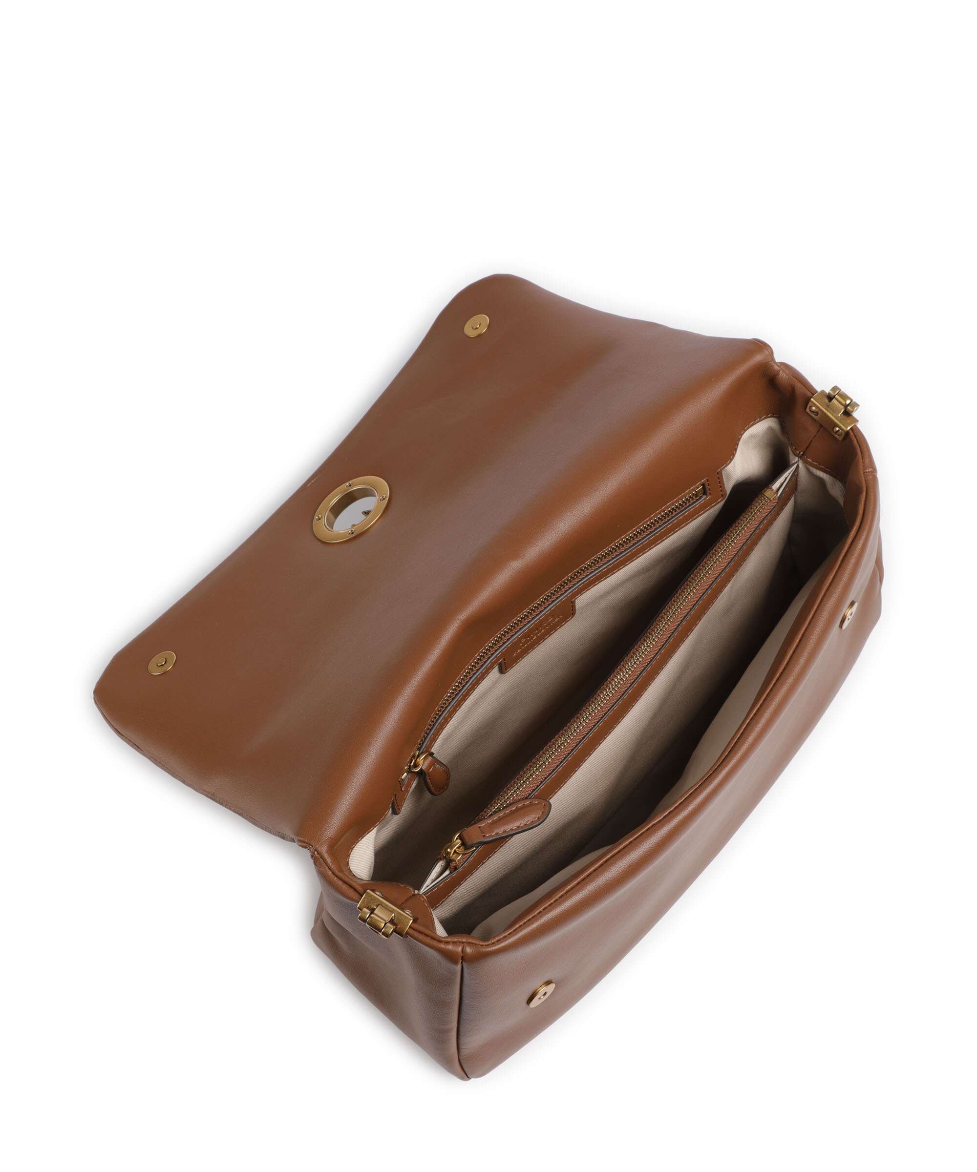 Pinko Click Soft Horizontal Sac porté épaule marrone/leone/antique gold - Image 5