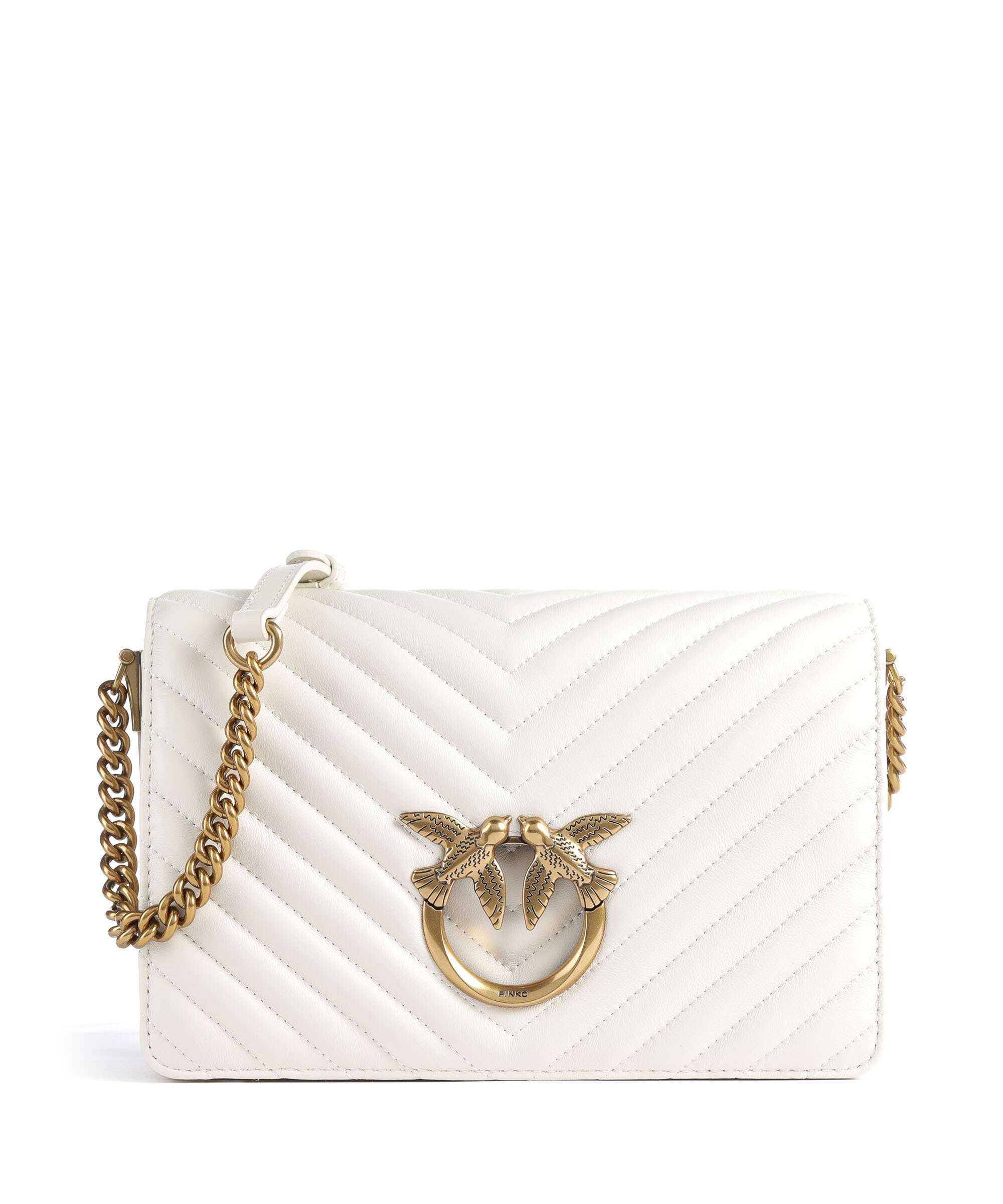 Pinko Love Click Classic Sac bandoulière bianco seta/antique gold